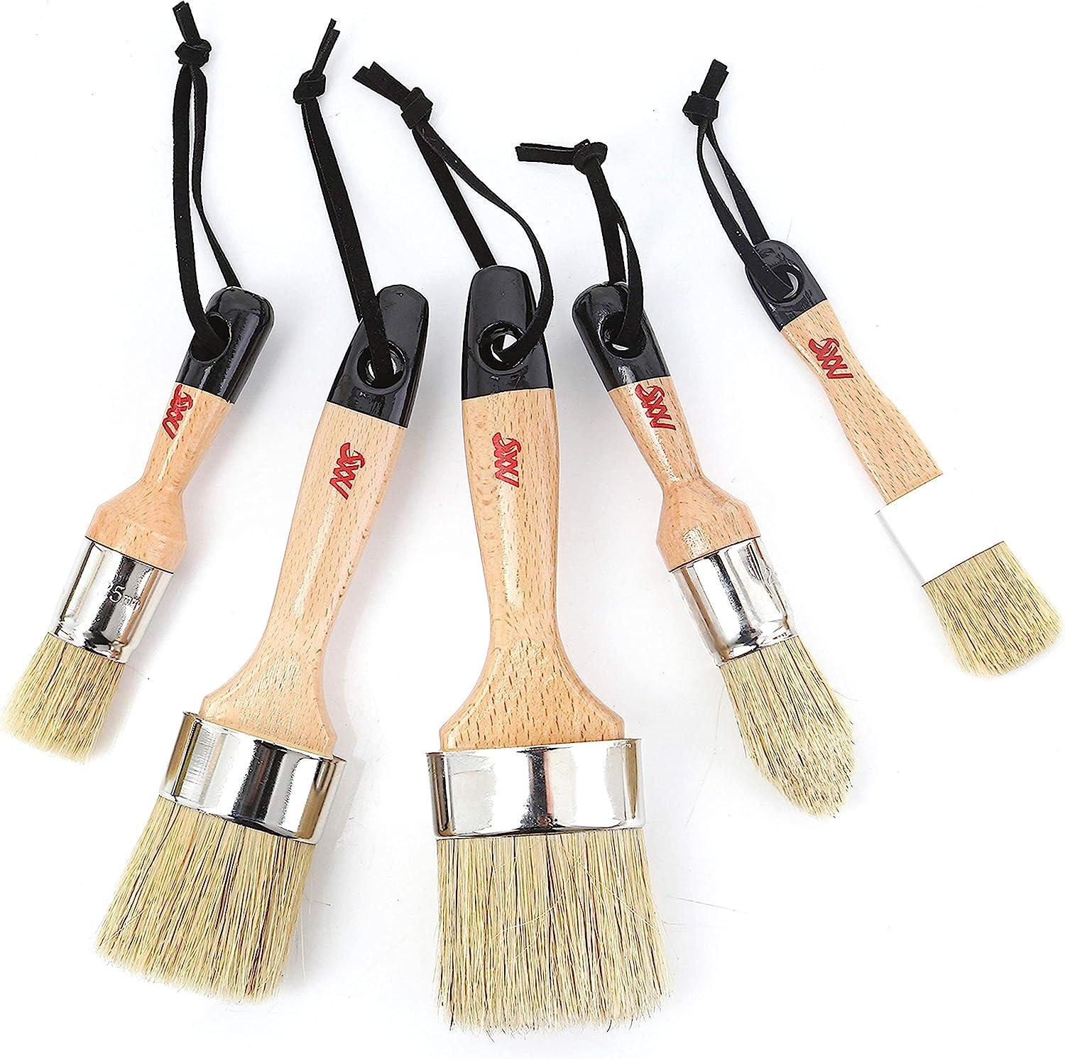 Chalk & Wax Paint Brush for Furniture - DIY Painting and Waxing Tool,Milk  Paint,Stencils,Natural Bristles (4Pcs)
