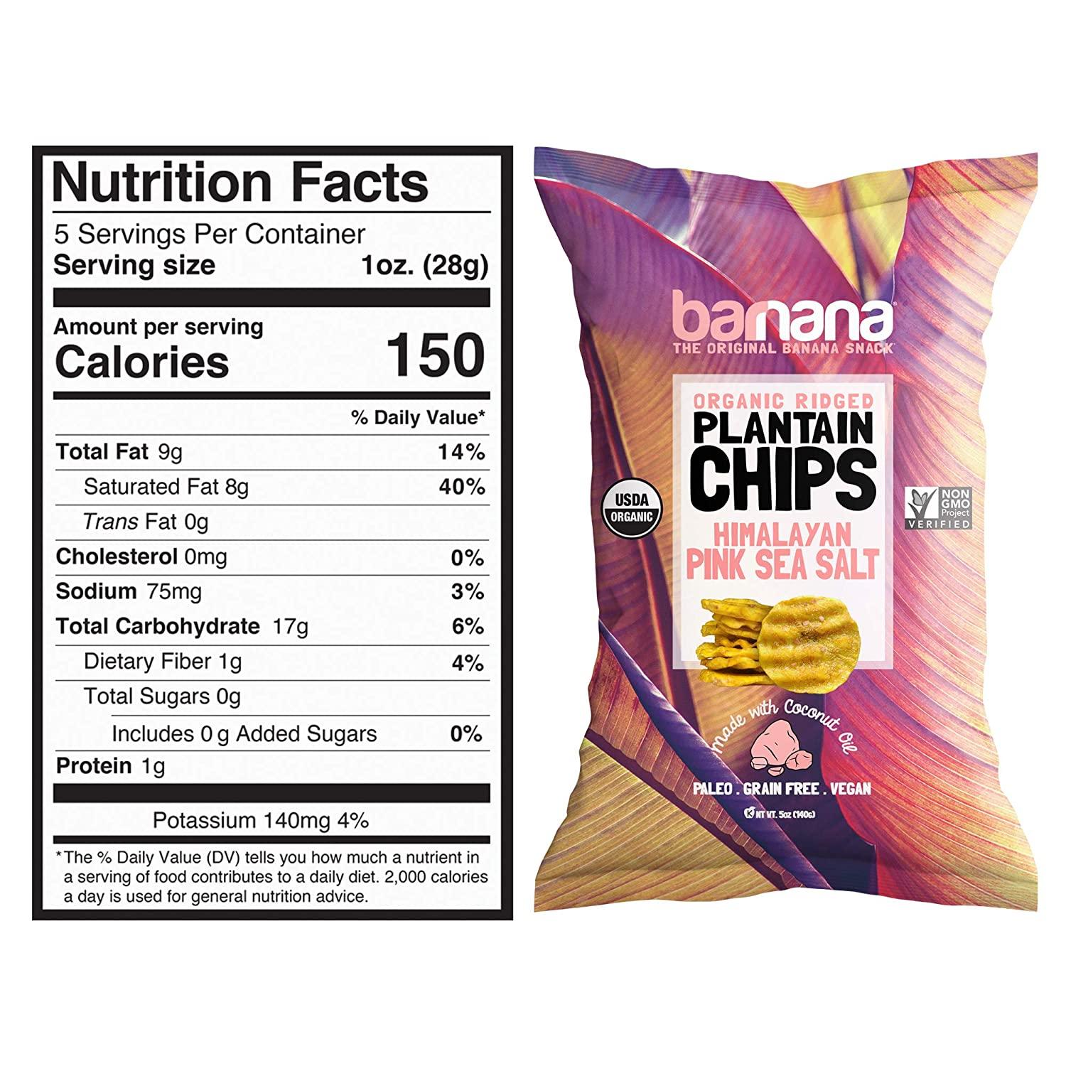 Barnana Organic Plantain Chips Variety Pack 5 Ounce, 4 Pack