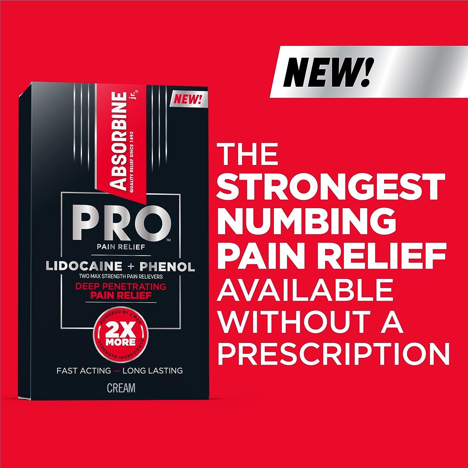 Absorbine Jr. PRO Max Strength Lidocaine Cream FastActing Numbing