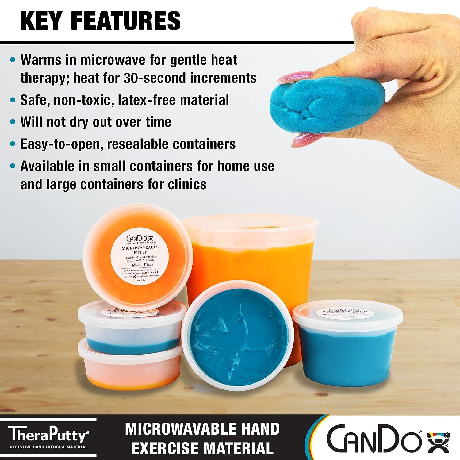 CanDo Microwavable Theraputty Exercise Material, 3 Oz, Blue, Firm - View #4