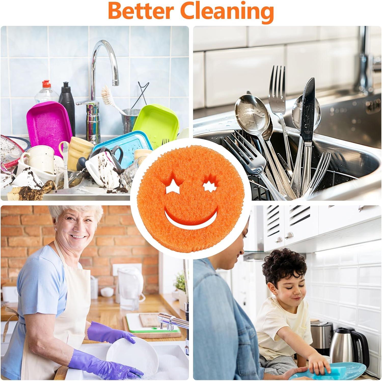 Scrub Daddy Duster Color Sponge 6 PCS - Scratch-Free Multipurpose Dish Sponges For Kitchen Bathroom Bpa Free Made With Polymer Foam Temperature Controlled Kitchen Sponge For Dishes Odor Resistant Scrubber 5 Sponges