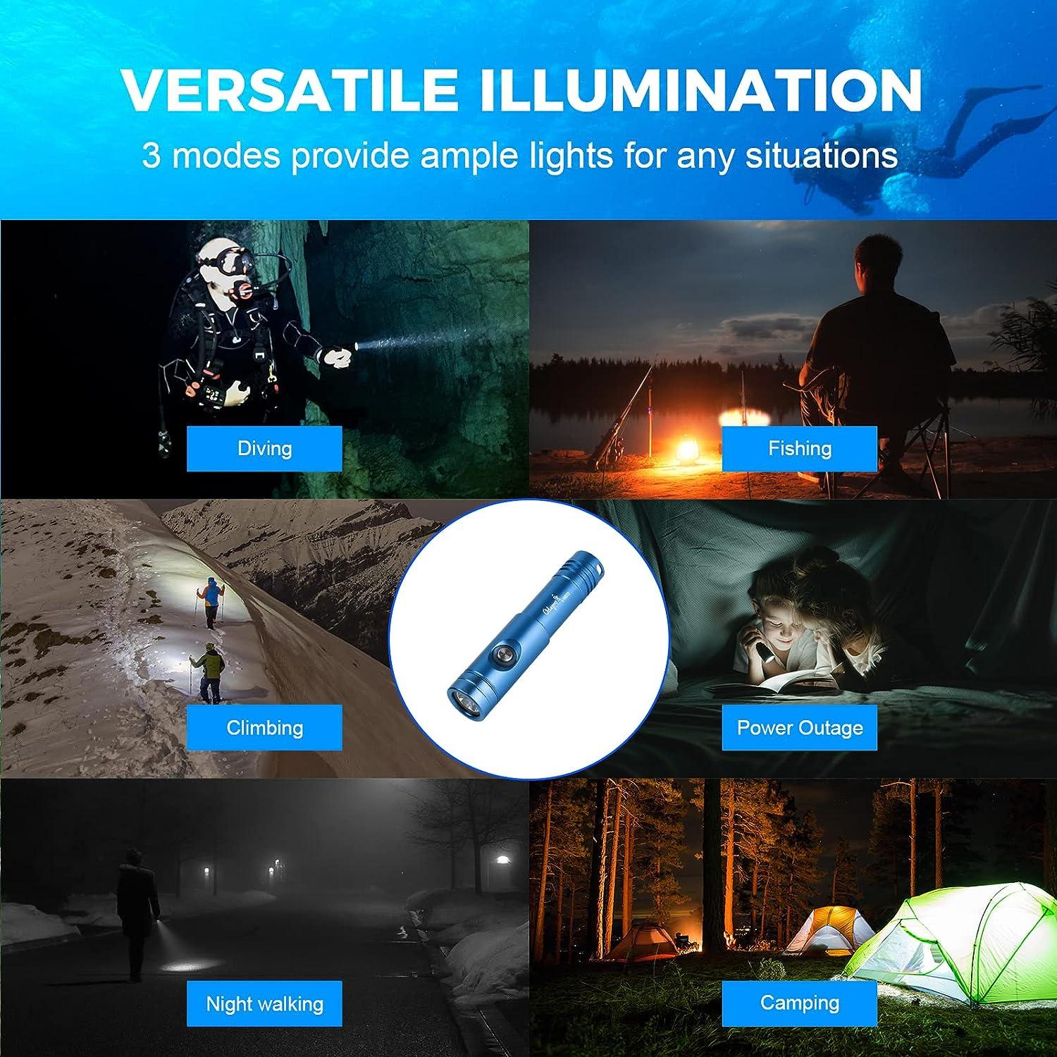 Odepro WD12 Dive Light 1050 Lumen IP68 Waterproof Submarine