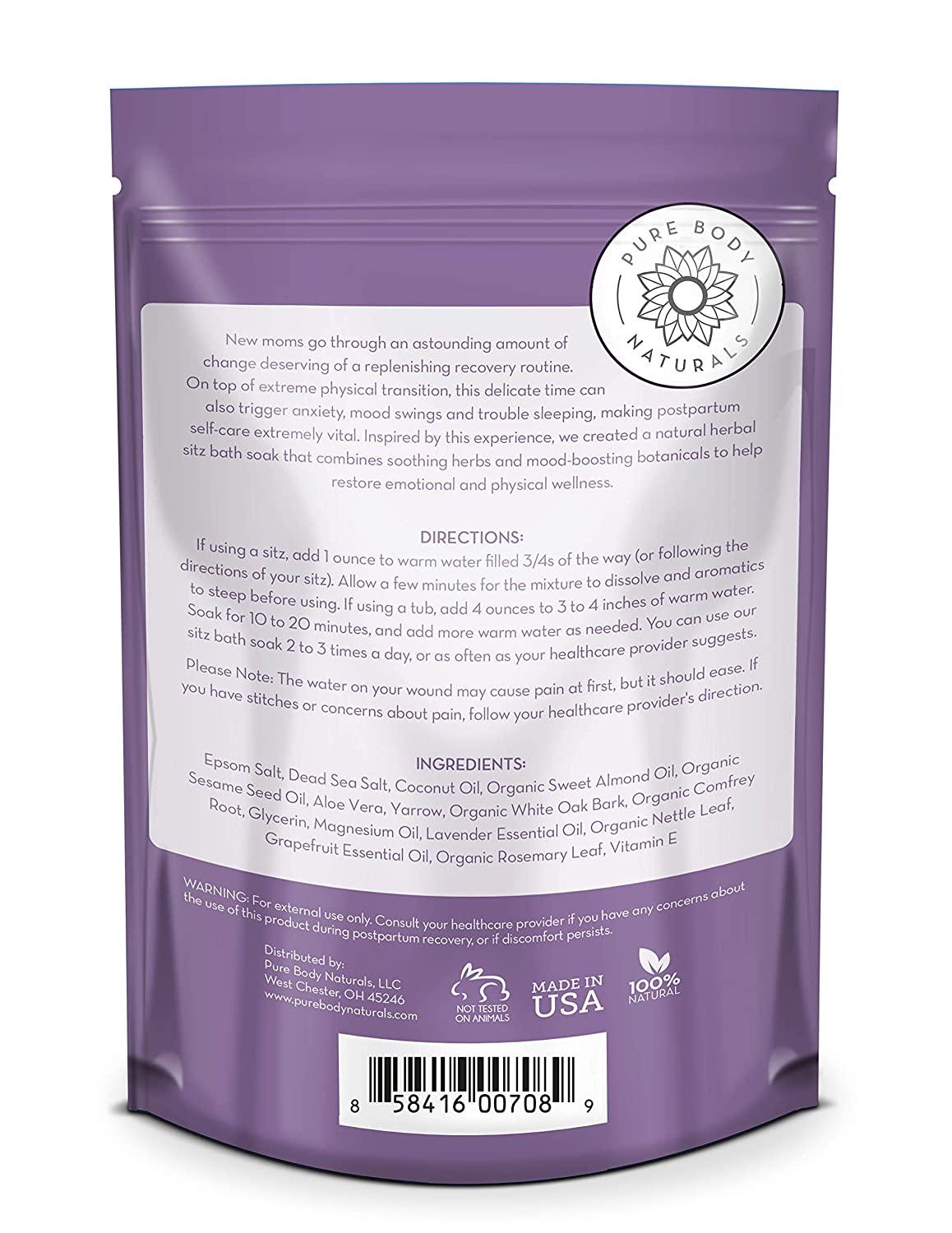 Natural Sitz Bath Salt for Postpartum Care & Hemorrhoid Relief Epsom