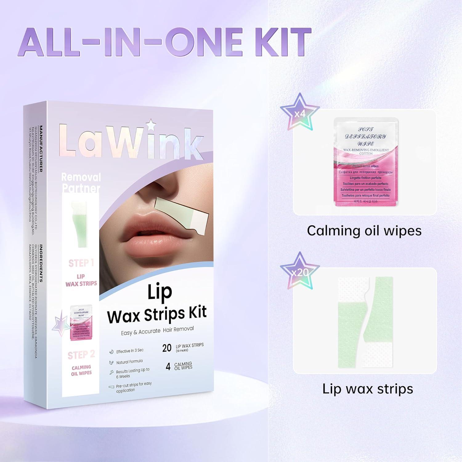 LaWink Mouth waxing wax Kit Facial Wax Strips eyebrow hair removal 20