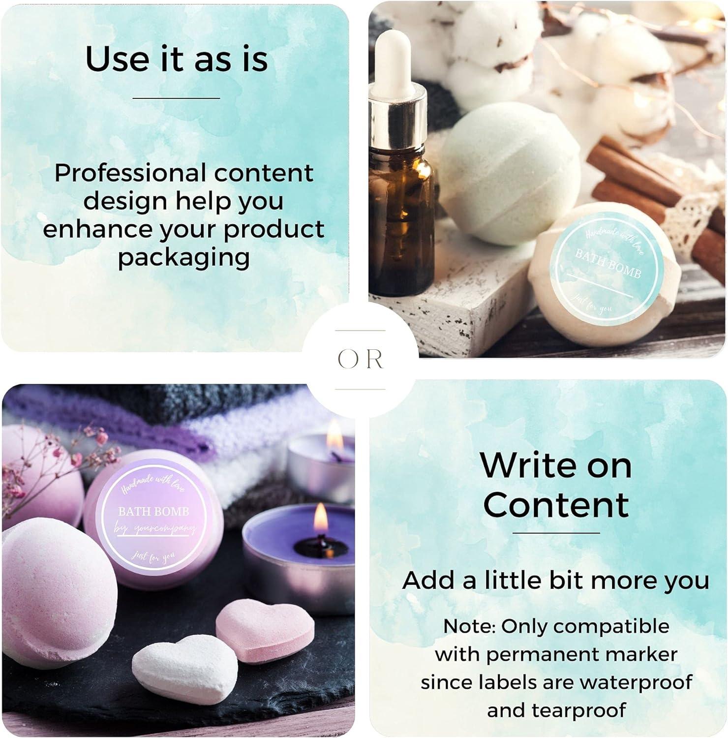 Mobiusea Creation Bath Bomb Labels Roll 2 Inch 300 pcs