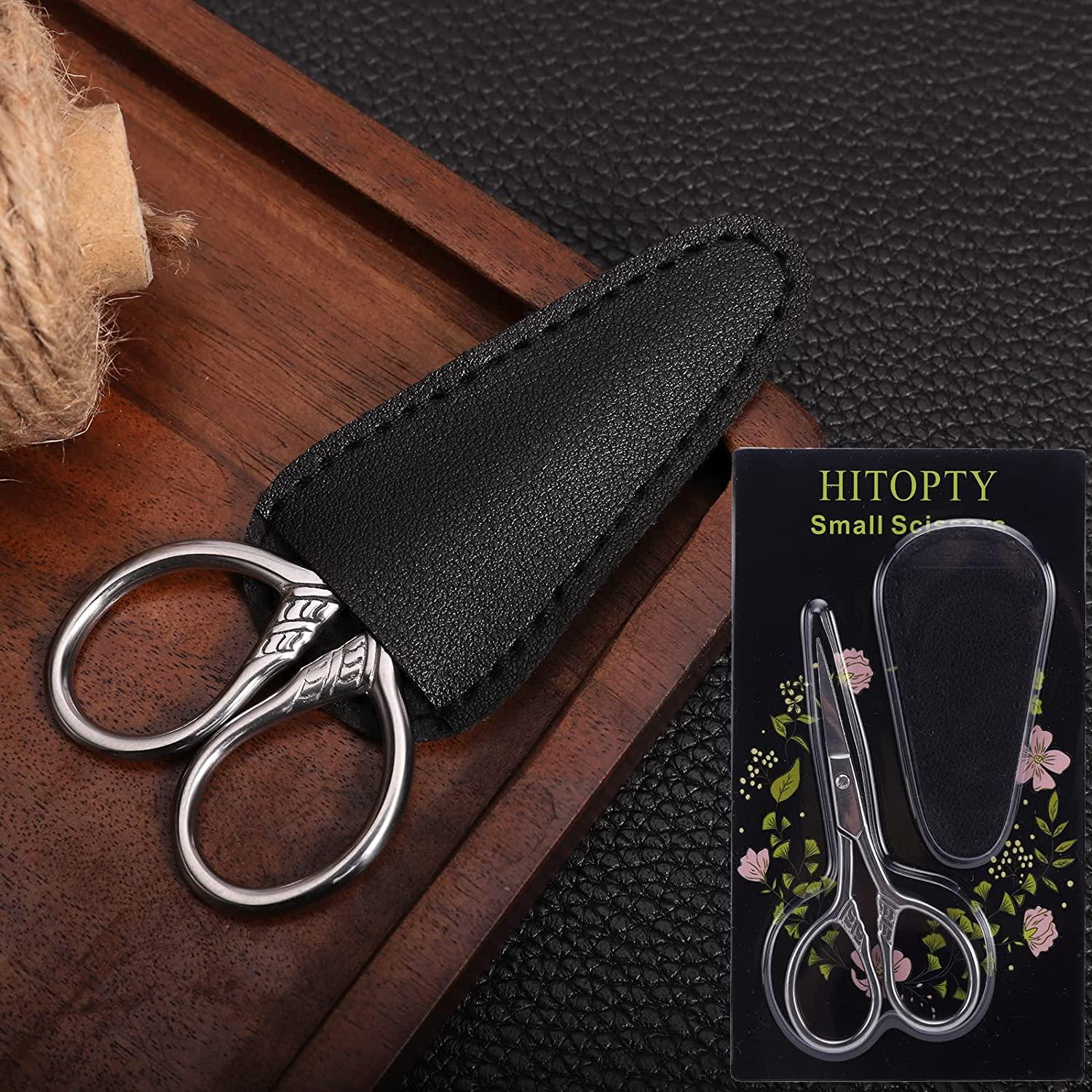 3.6 Inch Small Precision Scissors, Sewing Scissors with Leather