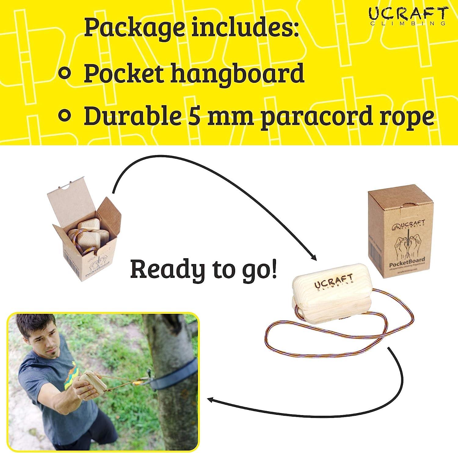 Ucraft Pocket-Sized Climbing Fingerboard, Double-Sided Grip Strength  Training Board, Wooden Hang Board for Pull up Grips, Pinch Training  Finger Board