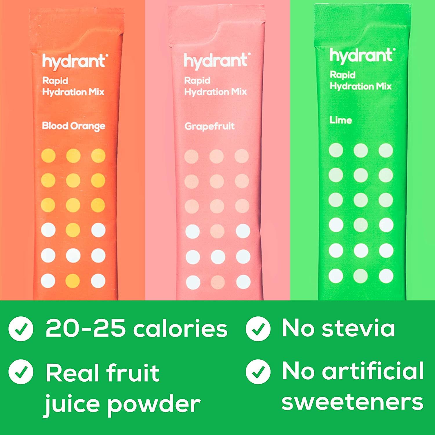 Hydrant Hydrate 10 Stick Packs, Electrolyte Powder Rapid Hydration Mix