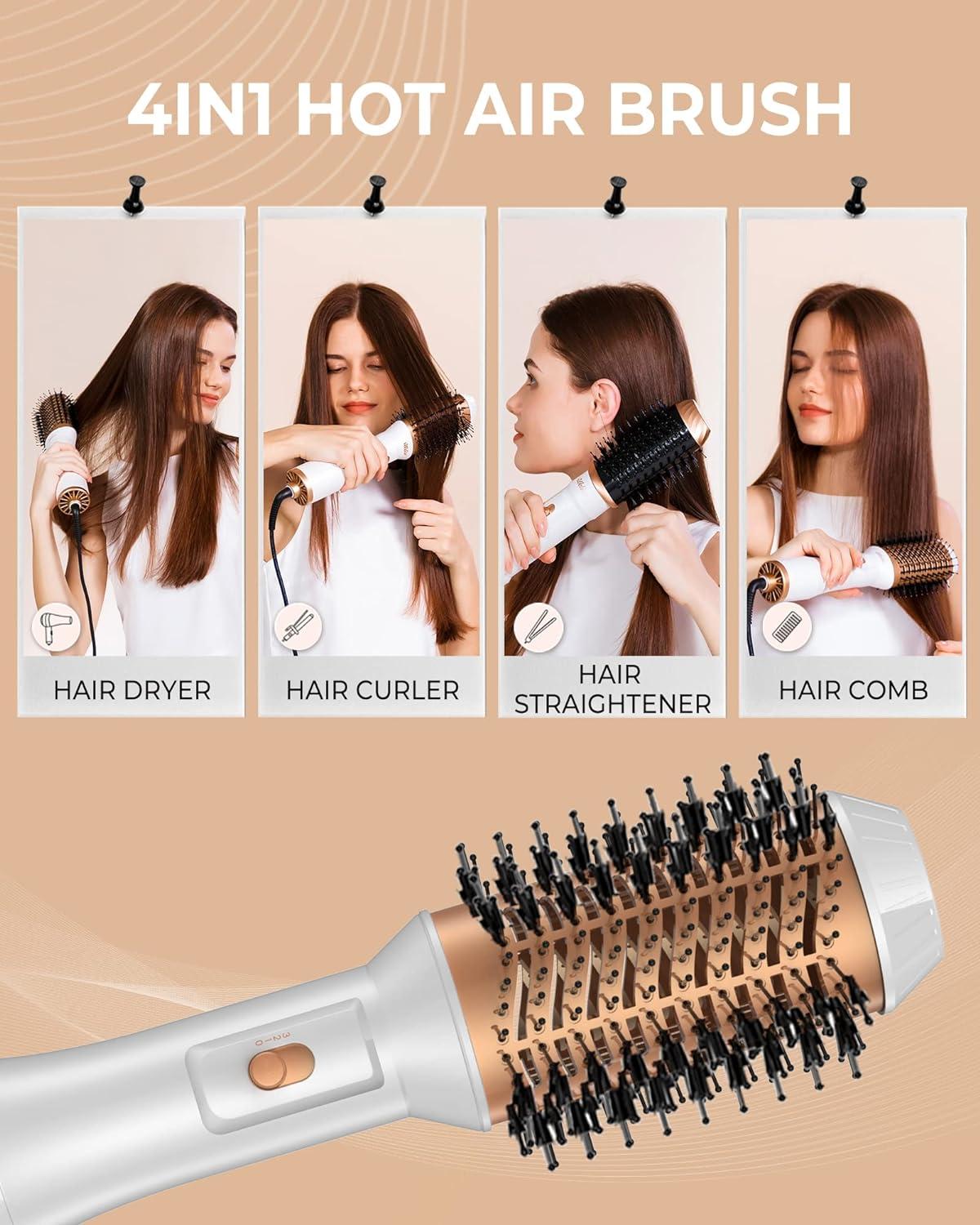 4-in-1 Hot Air Hair Dryer Brush Negative Ion Styler for Drying