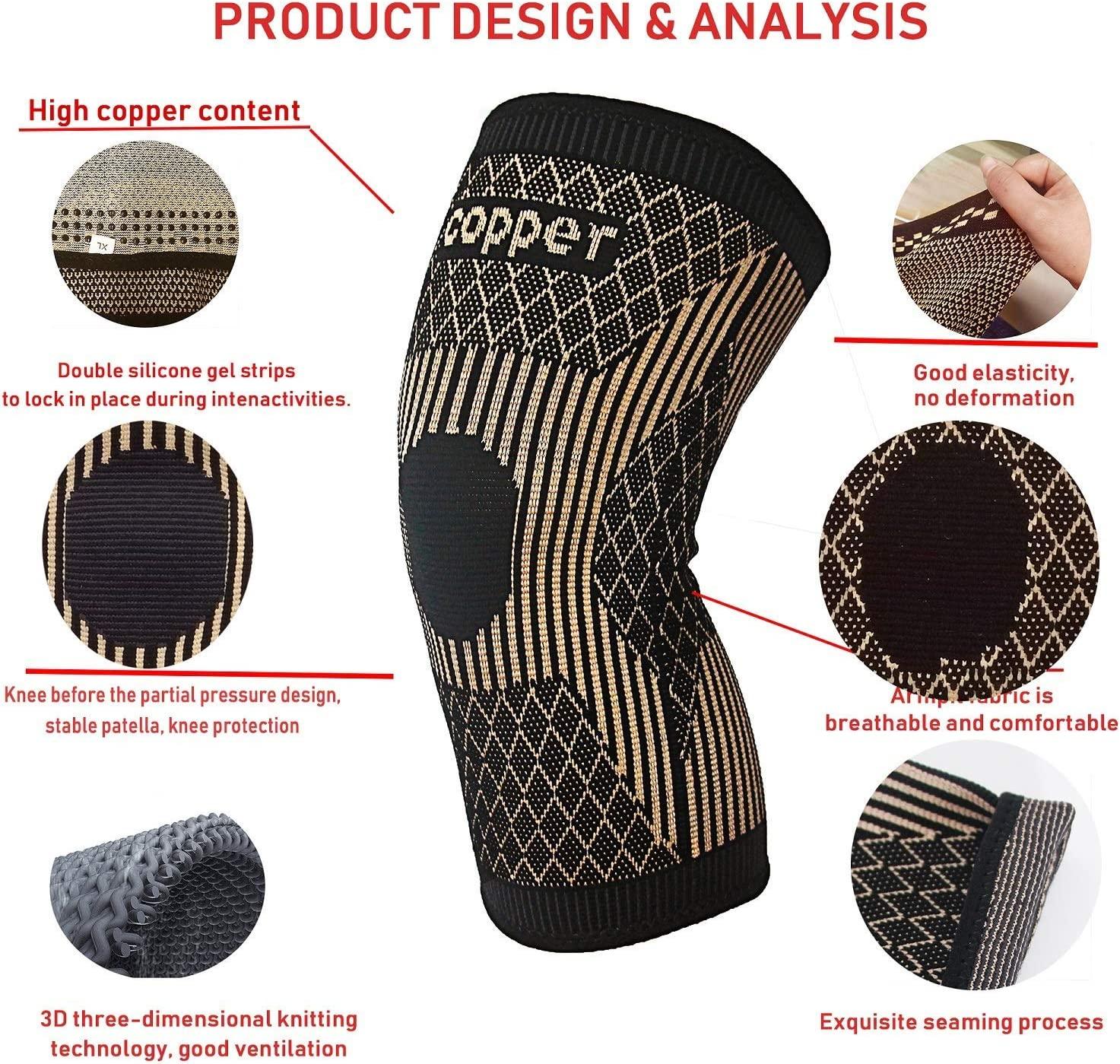 Copper Knee Brace Copper Knee Sleeve Compression for Sports,Workout