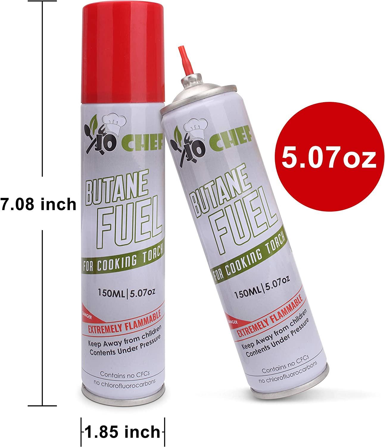Jo Chef Butane Fuel Refill, 150 ml 5.07 oz, Lighter Butane Fuel Canister, Butane Gas Refill for