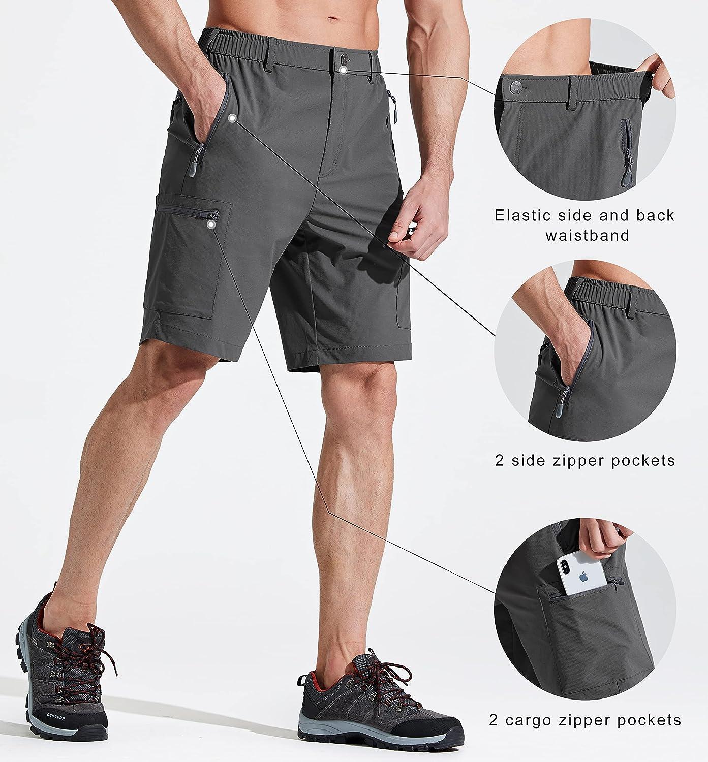 Libin Men s Quick Dry Stretch Cargo Shorts Grey Large Lightweight Golf Hiking Travel Shorts for Fishing Work