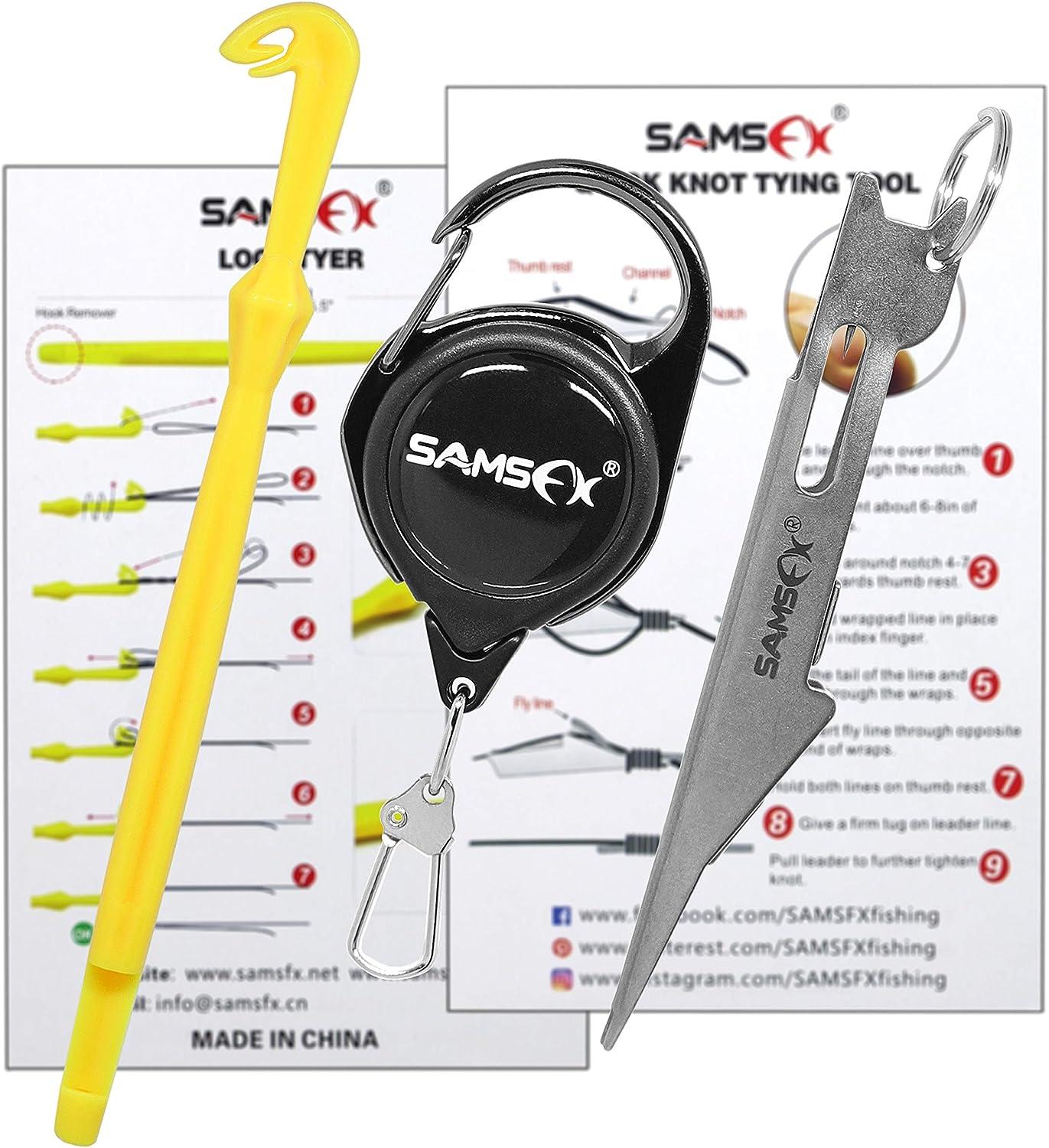 SAMSFX Fly Fishing Knot Tying Tool for Hooks, Lures and Lines