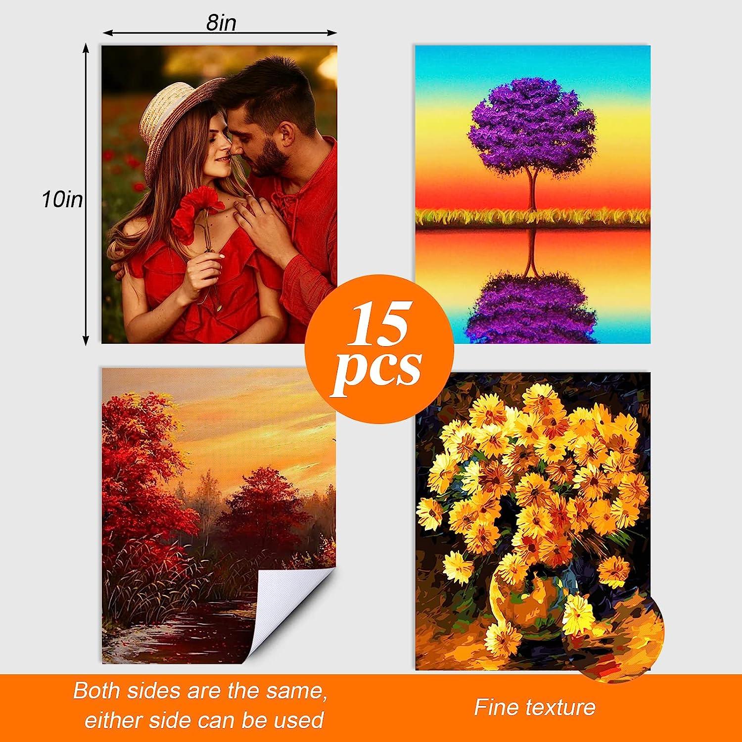 Sublimation Blanks Products for 8x10 Picture Frame, 15Pcs Double-Sided Sublimation  Blanks Canvas for DIY Halloween Christmas Photos, Decorative Canvas Pads  Sublimation Supplies