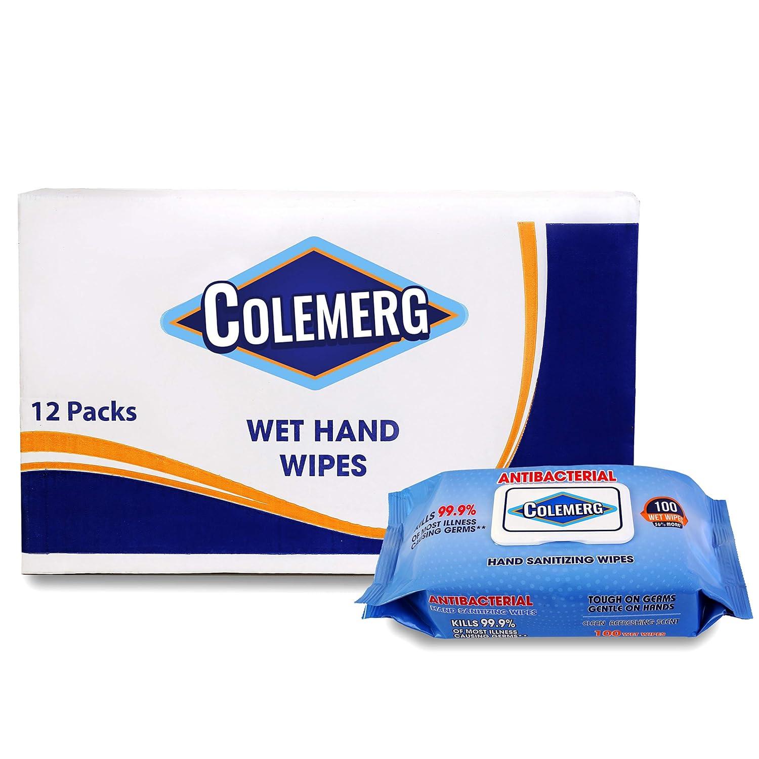 Colemerg Cleansing Hand Wipes 100 Count, Pack of 12 Everyday