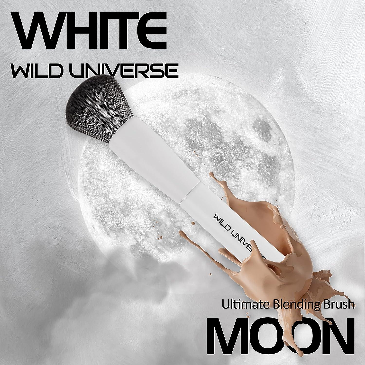 Blending Brush for Makeup, Ultimate Blending Brush for Foundation Concealer  Contour By Wild Universe, Premium Dense and Firm Bristles for Liquid Cream  and Flawless Powder, White Face Makeup Brush