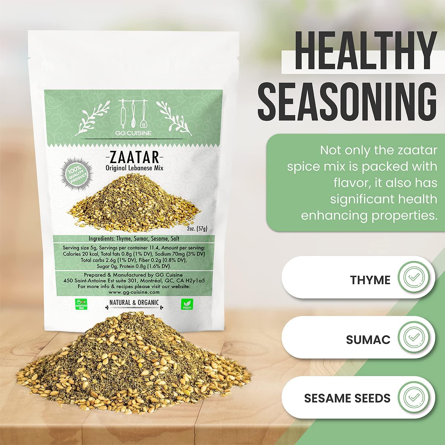 Premium Lebanese Zaatar Spice Blend with Toasted Sesame Seeds, Dried