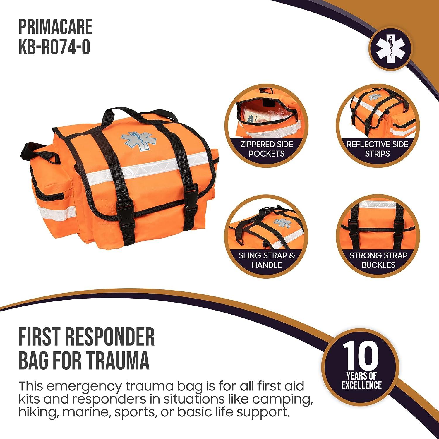 Emergency Kit Model PM1702 - Empty Orange Copolymer First Aid & Rescue Bag with Tray main image 1
