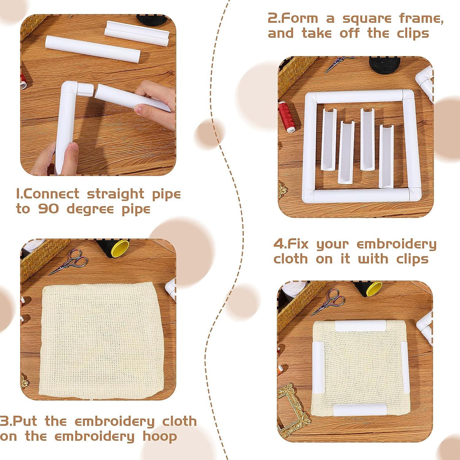 Quilting Hoops for Hand Quilting,Crossstitch Frame, Quilting Frame Rectangle Plastic Clip Frame for Embroiderycross Stitch Quilting Tool(4#)