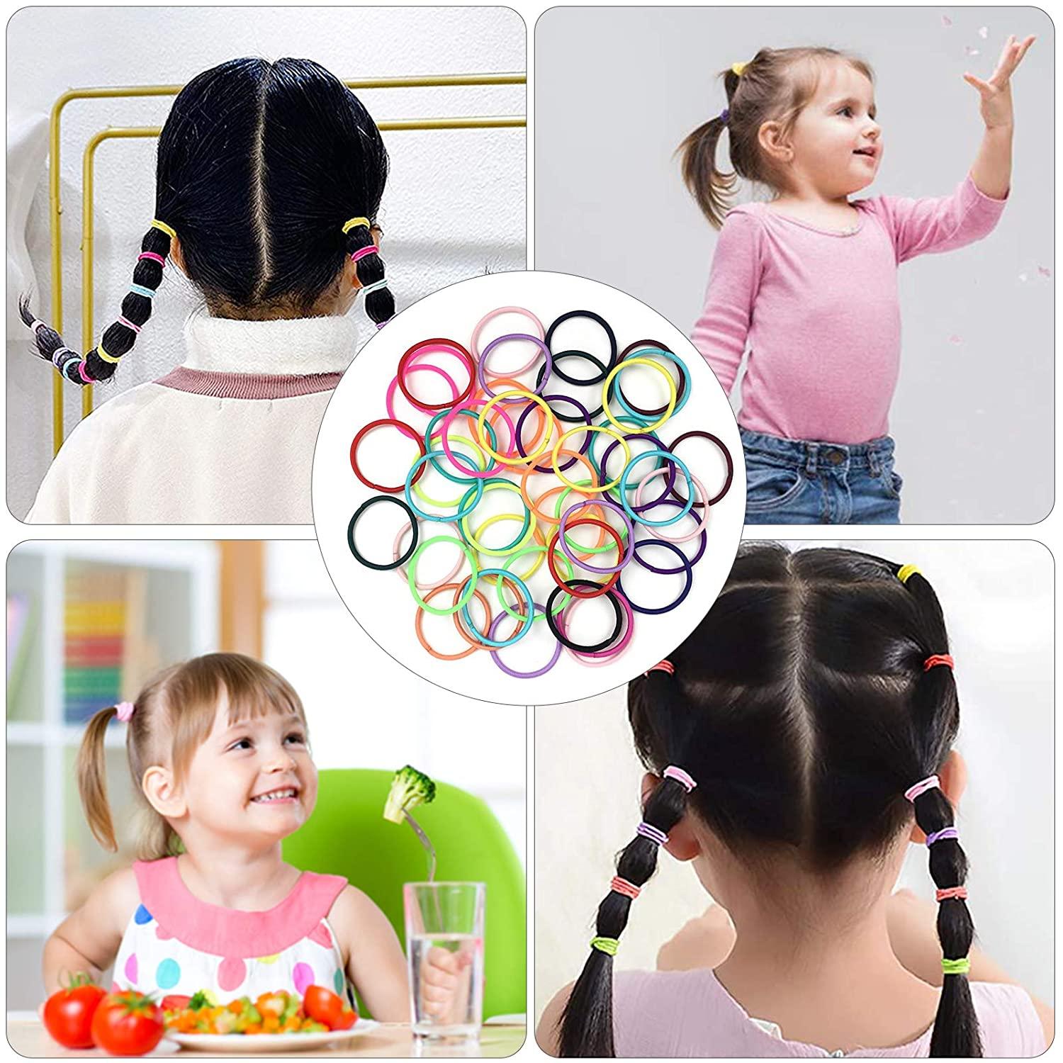 200PCS Baby Toddler Hair Ties, Multicolor Elastic Hair Ties, No Crease Hair  Elastics Small Ponytail Holders Hair Ties for Kids Girls A1