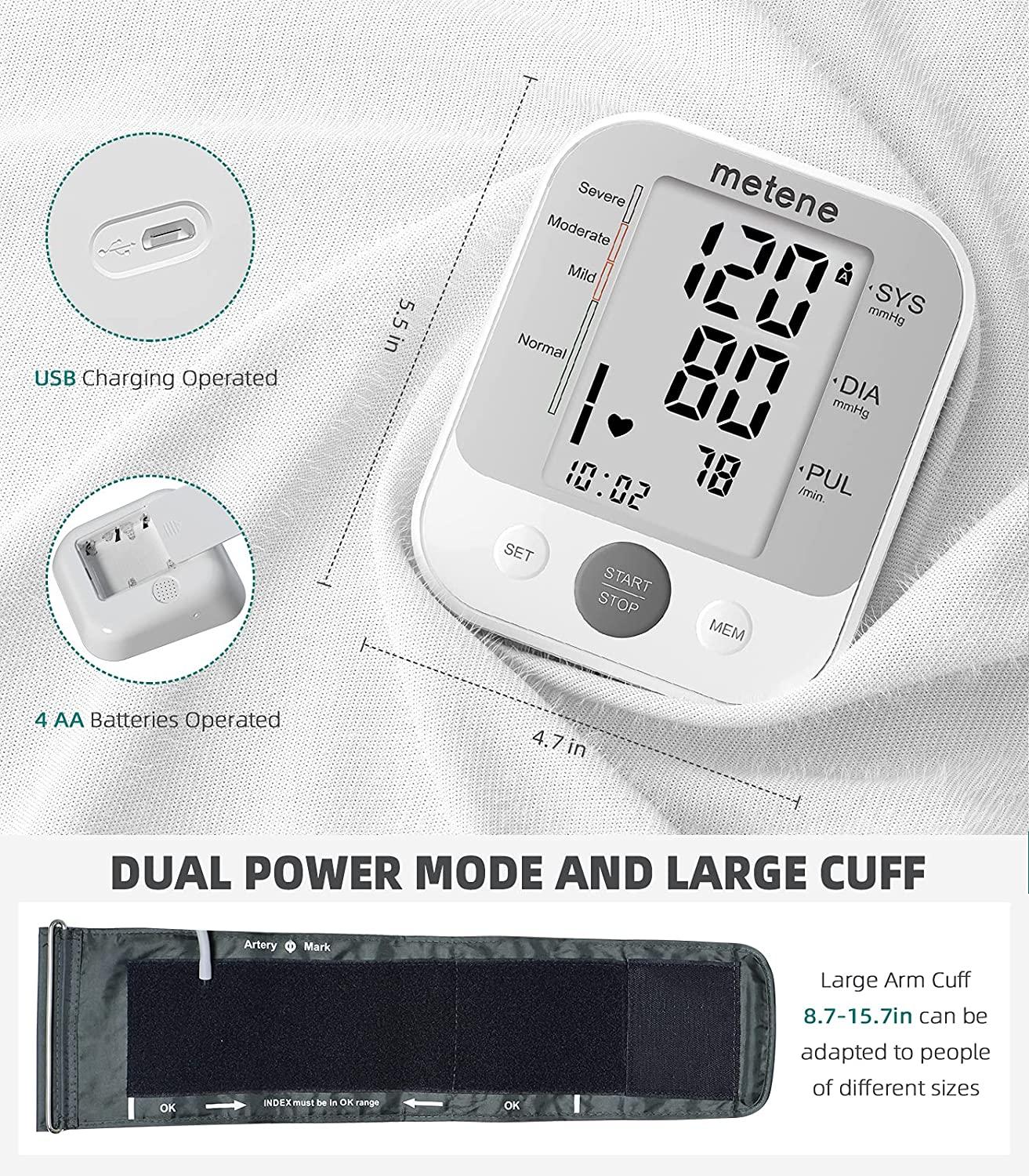 Home Upper Arm Blood Pressure Monitor Cuff Machine Automatic Pulse