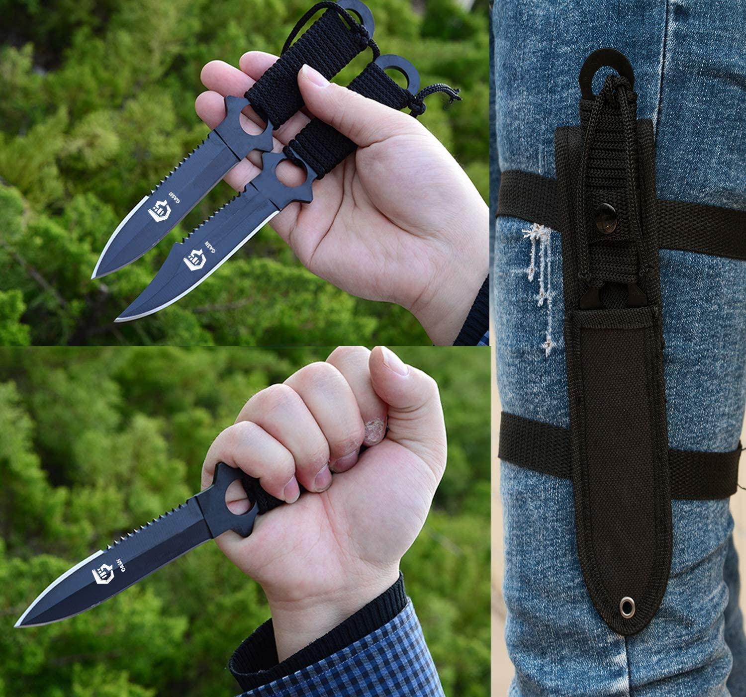 GASHER Scuba Diving Knife with Leg Straps & Sheath, Razor Sharp