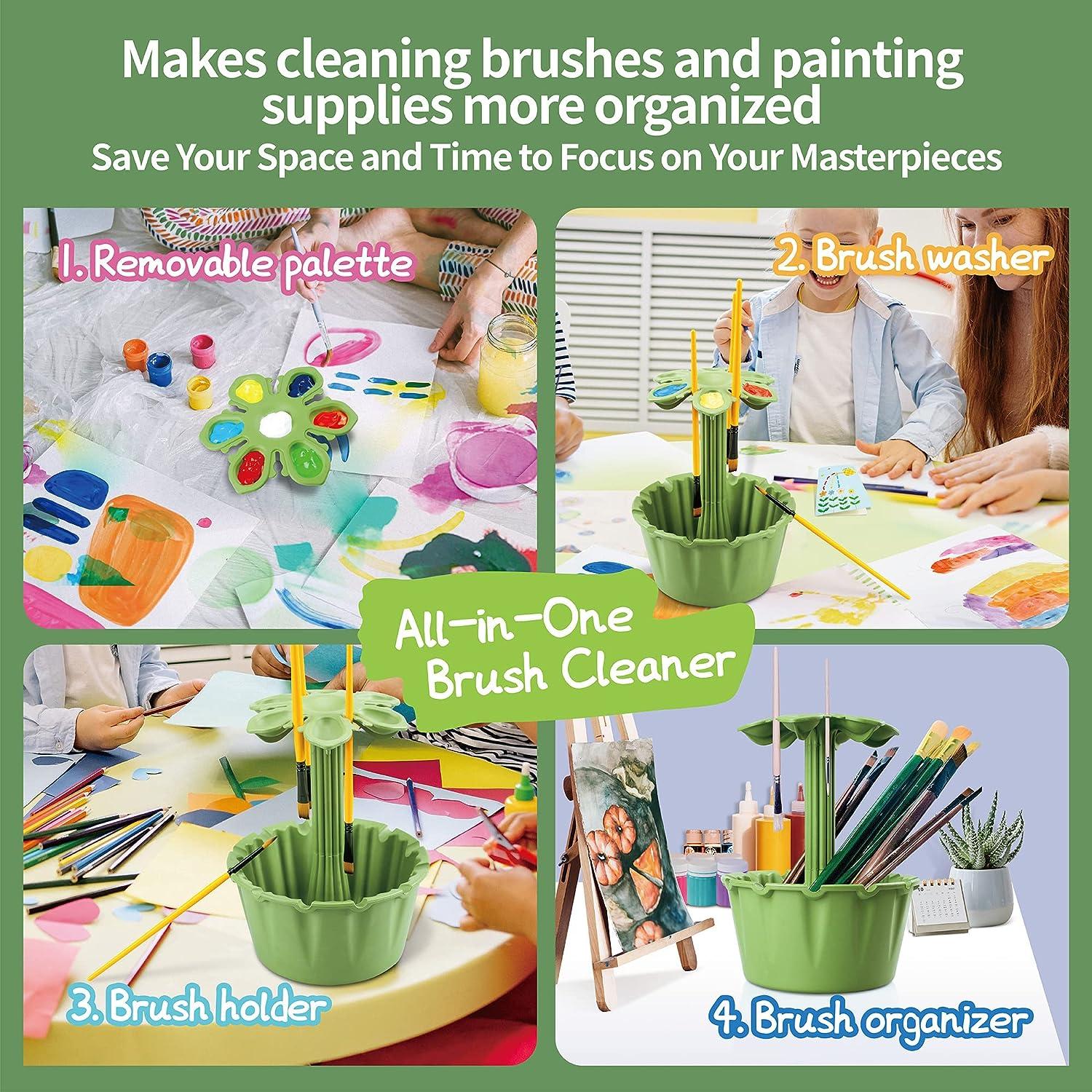 Paint Brush Cleaner Oil Paint Brush Cleaner Paint Brush Holder Painting  Brushes Organizers with Palette
