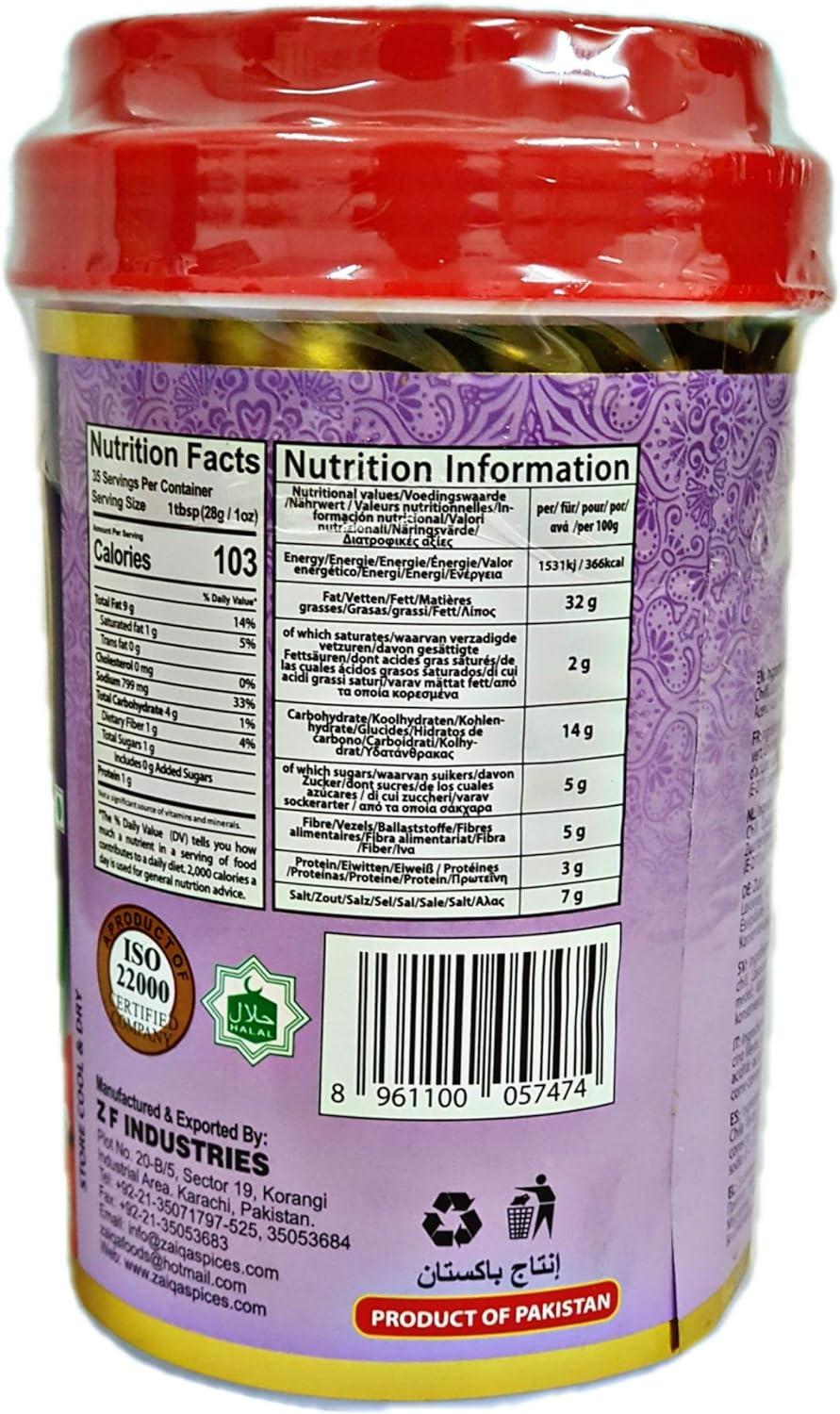 TOOBA Kashmiri Mango Pickle - Hot & Spicy Achaar, 500g Jar, Traditional Pakistani Pickle With Chickpea & Spices