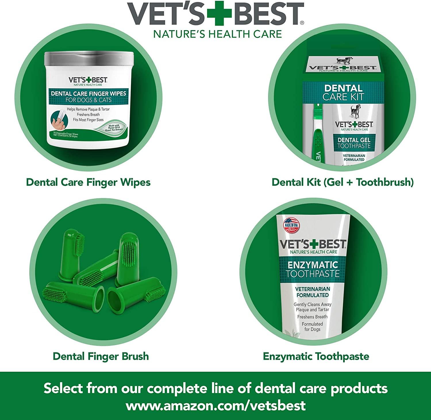 Vet s Best Dental Care Finger Wipes Reduces Plaque Freshens