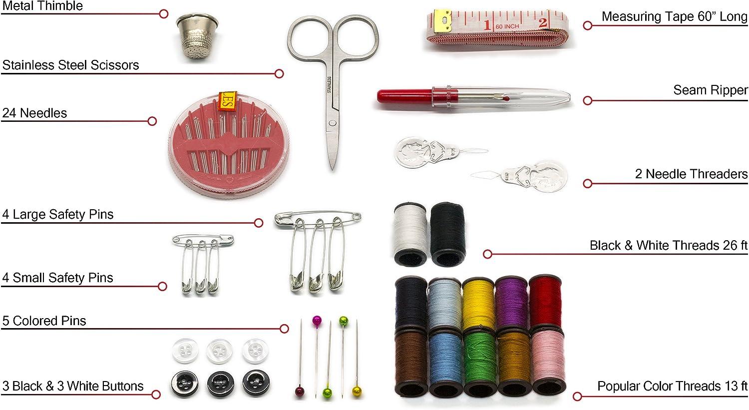  Easy To Use Sewing Kit For Adults - Over 100 Sewing Supplies  And Accessories