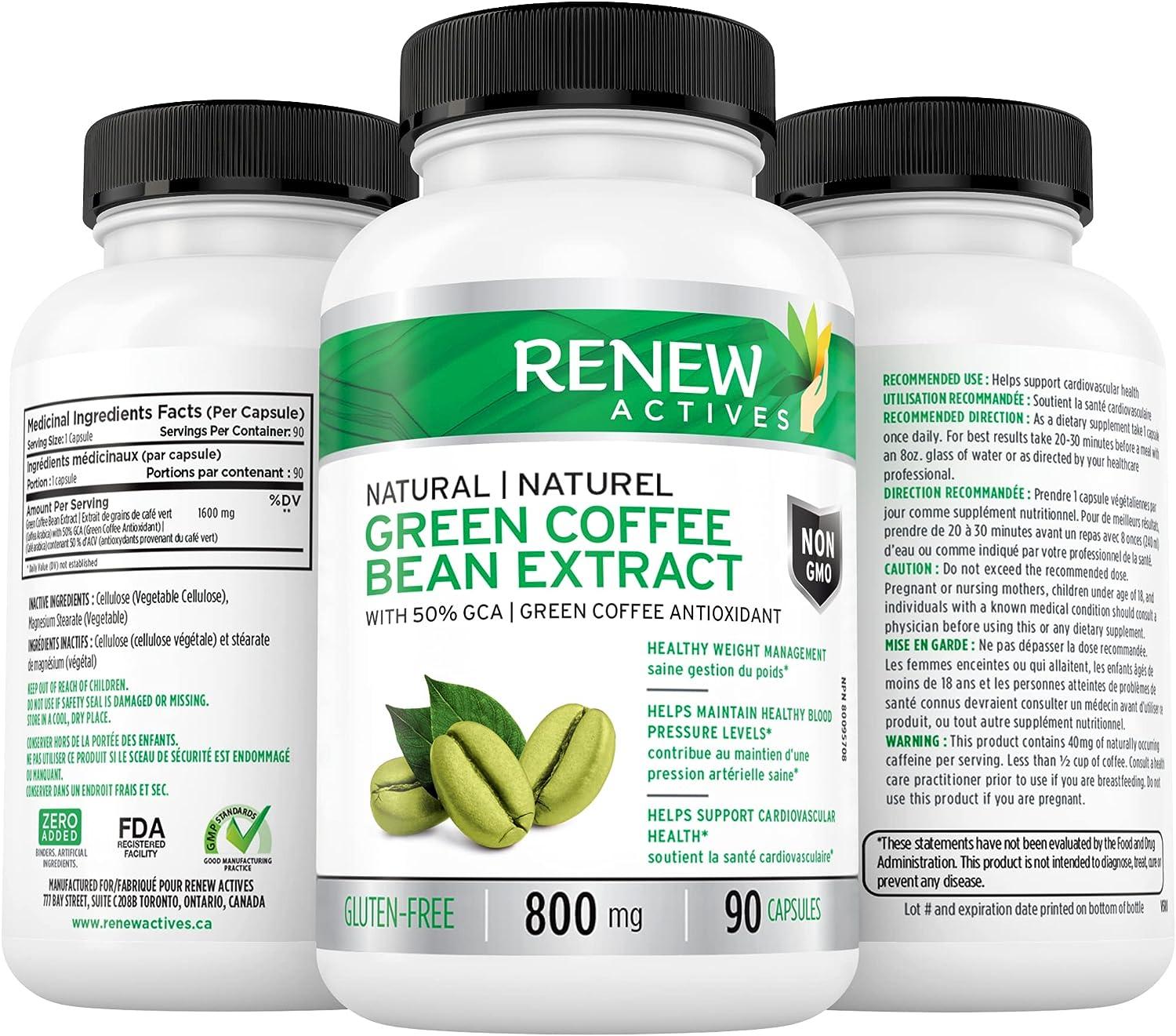 Renew Actives Coffee Bean Extract 800mg Green Coffee Bean Extract
