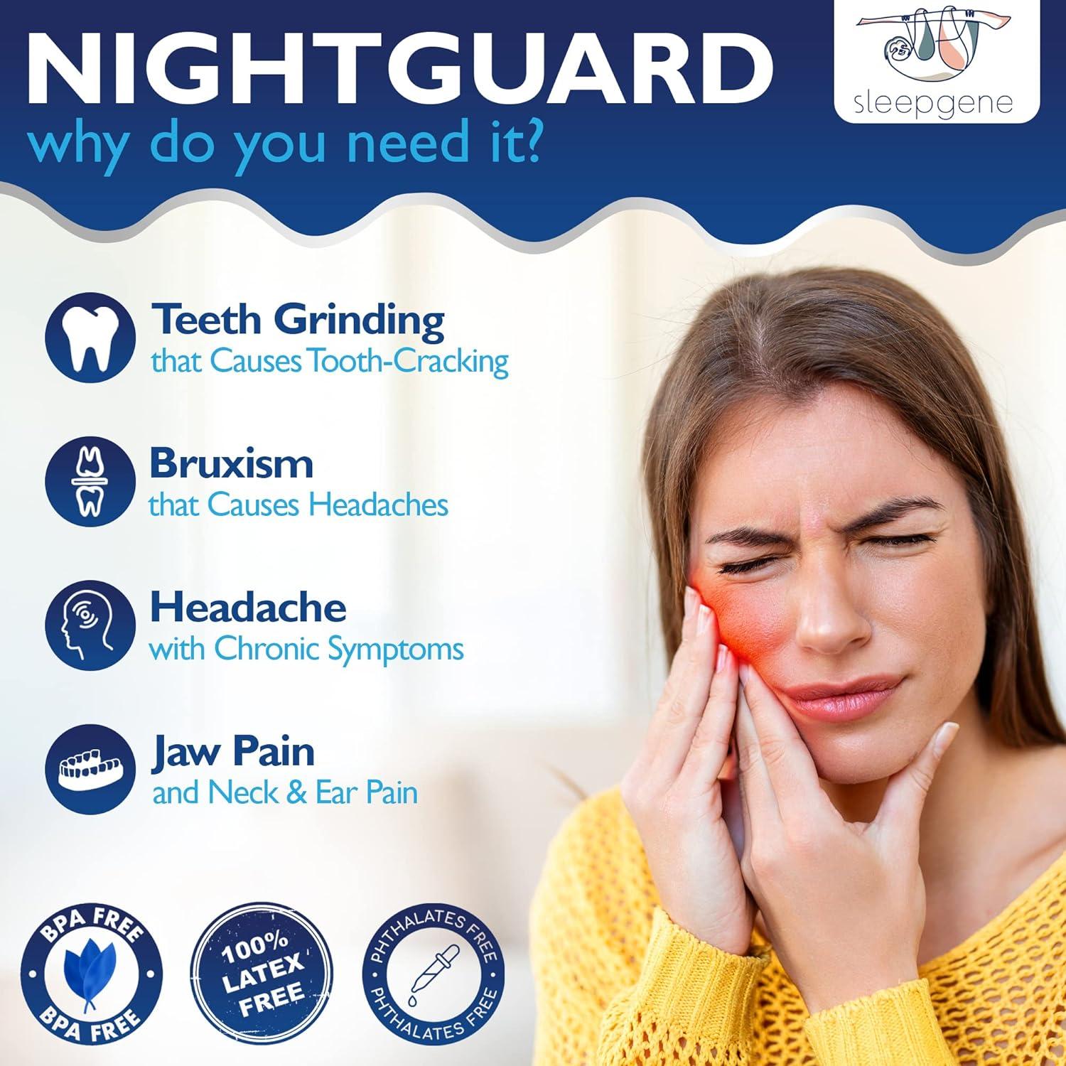 Sleepgene Dental Night Guard Mouth Guard to Help Relieve Teeth Grinding Clenching Gnashing