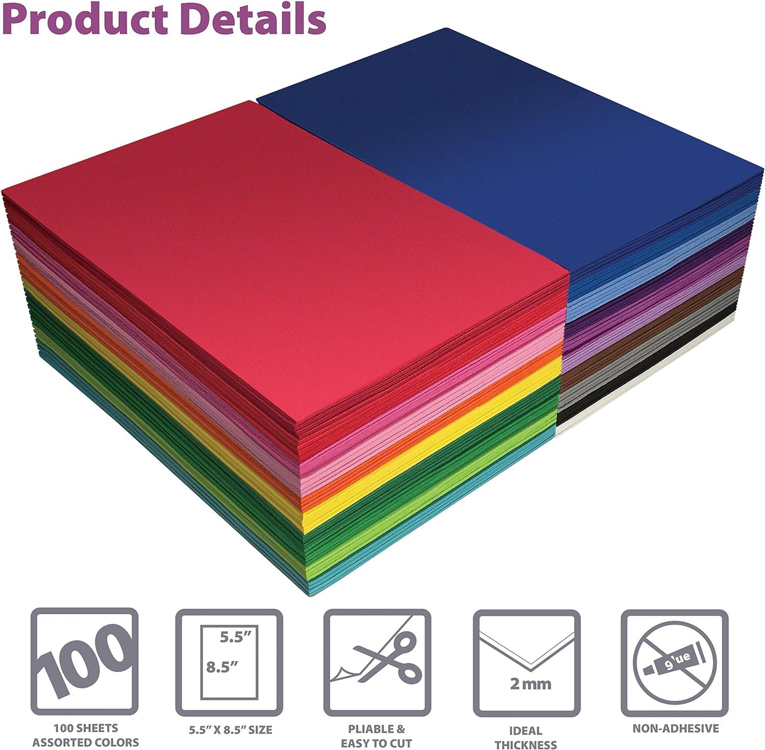 color craft eva foam paper sheet