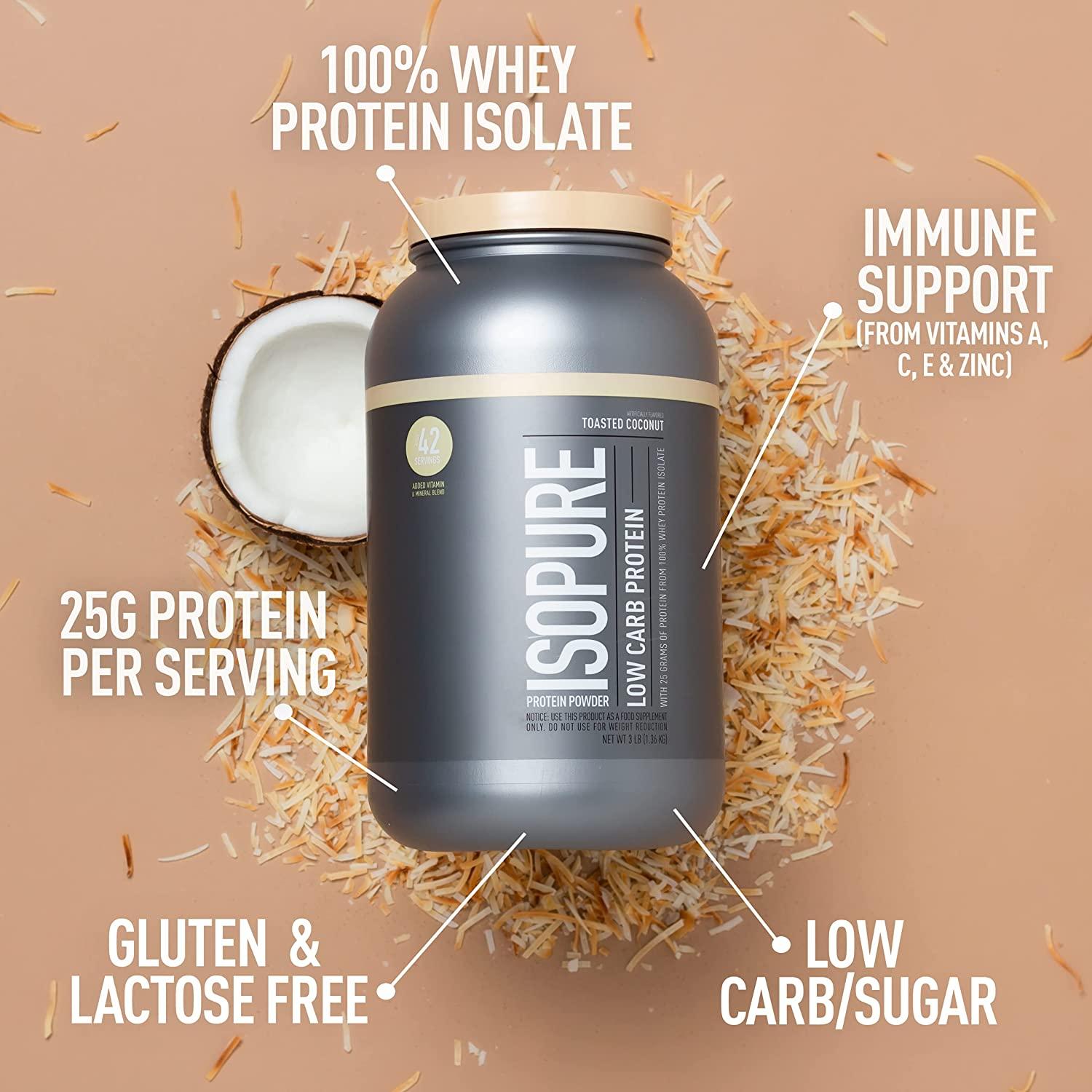 Isopure Low Carb Protein Powder Toasted Coconut 3 lb (1.36 kg)
