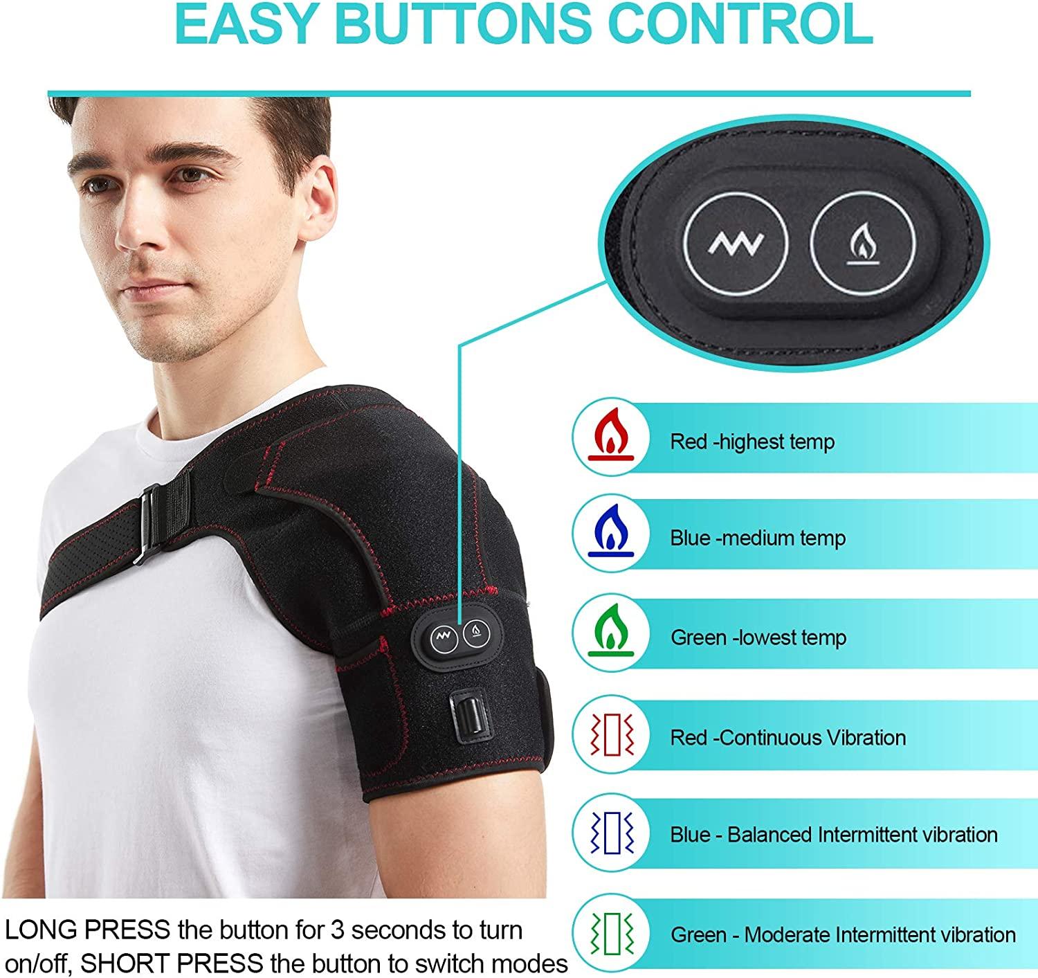 sticro Shoulder Heating Pad Massager for Pain Relief, Vibration Massage  Heated Wrap Braces for Left Right Frozen Shoulder, Rotator Cuff Injury