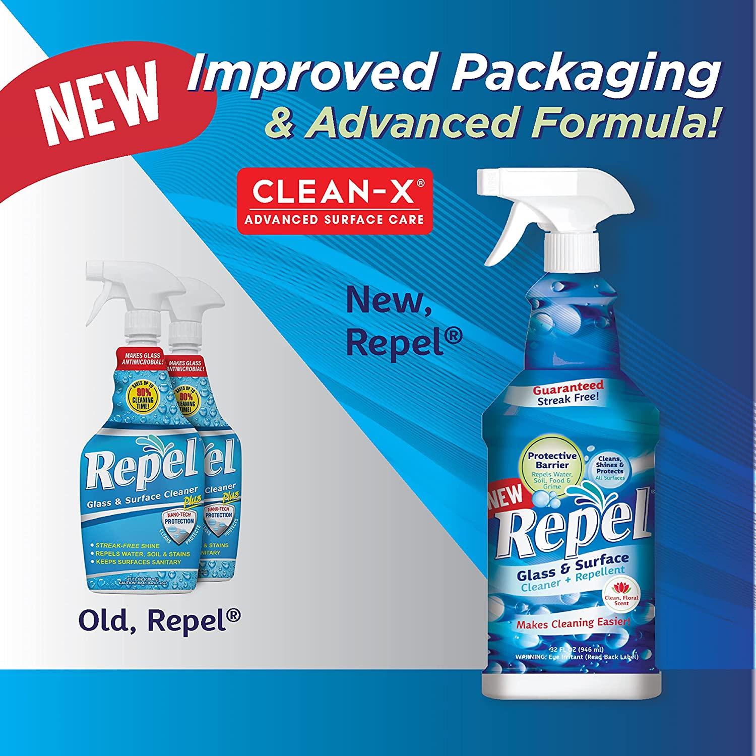 REPEL Glass & Surface Cleaner 32 fl. oz. Cleans & Repels water spots