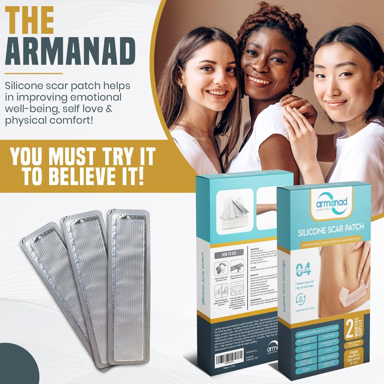 Armanad Silicone Strips for Scar Healing Silicone Scar Sheets Stripes