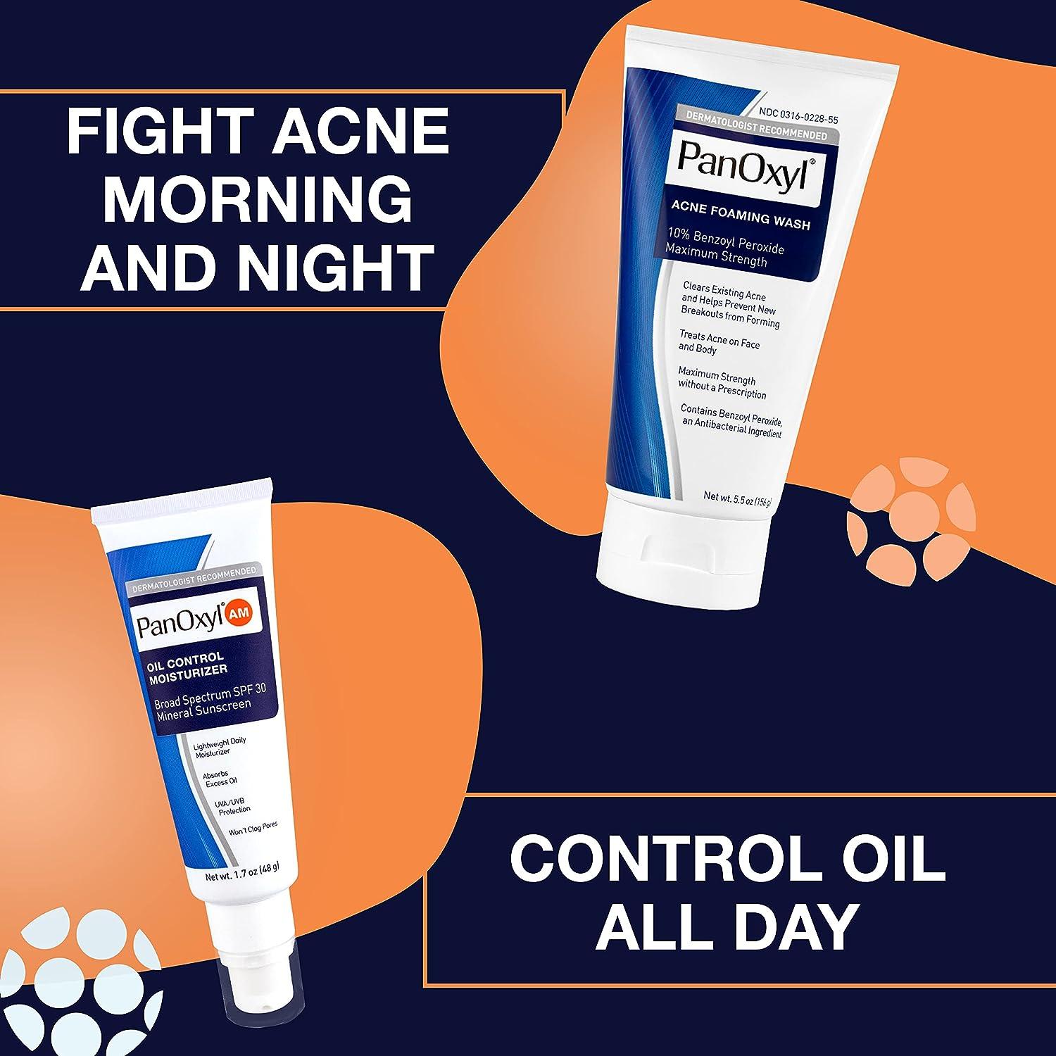 PanOxyl Foaming 10 Foaming Benzoyl Peroxide Acne Wash and Oil Control