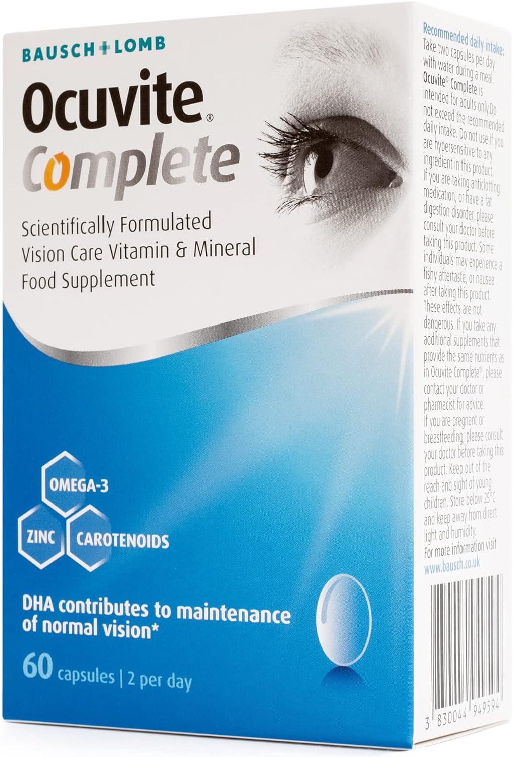 Ocuvite Complete Eye Supplement Capsules Lutein Zeaxanthin DHA