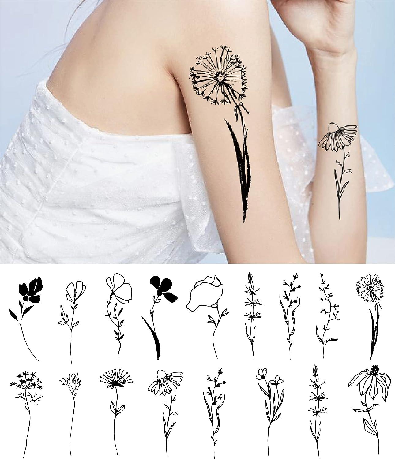 Small Flower Temporary Tattoos