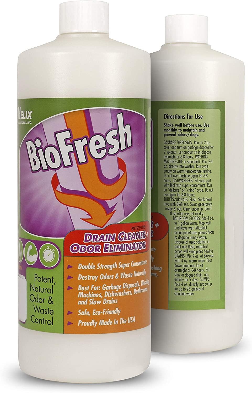 BioFresh Enzyme Drain Cleaner & Odor Eliminator. Deodorizes and