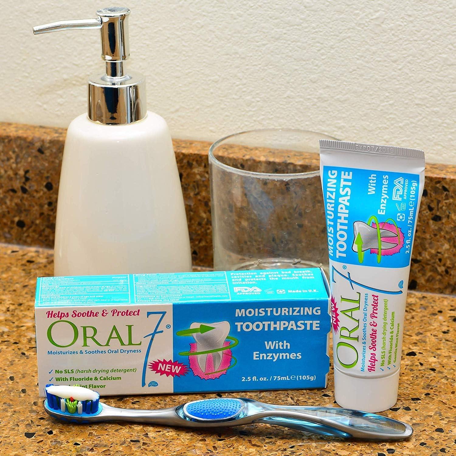 Oral7 Dry Mouth Toothpaste Containing Enzymes with Xylitol Moisturizing