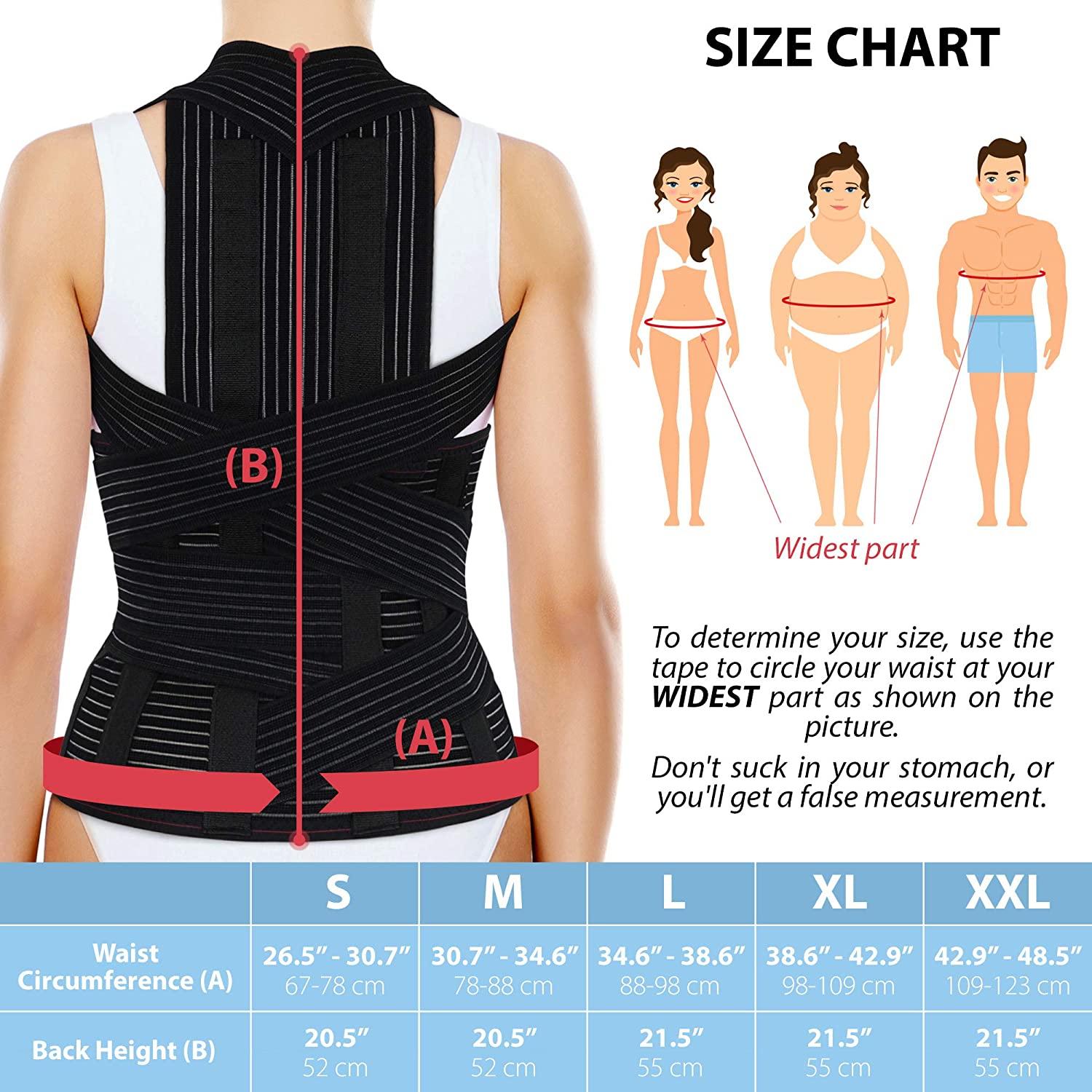 ORTONYX Full Back Support Brace with Removable DorsoLumbar Pad Upper