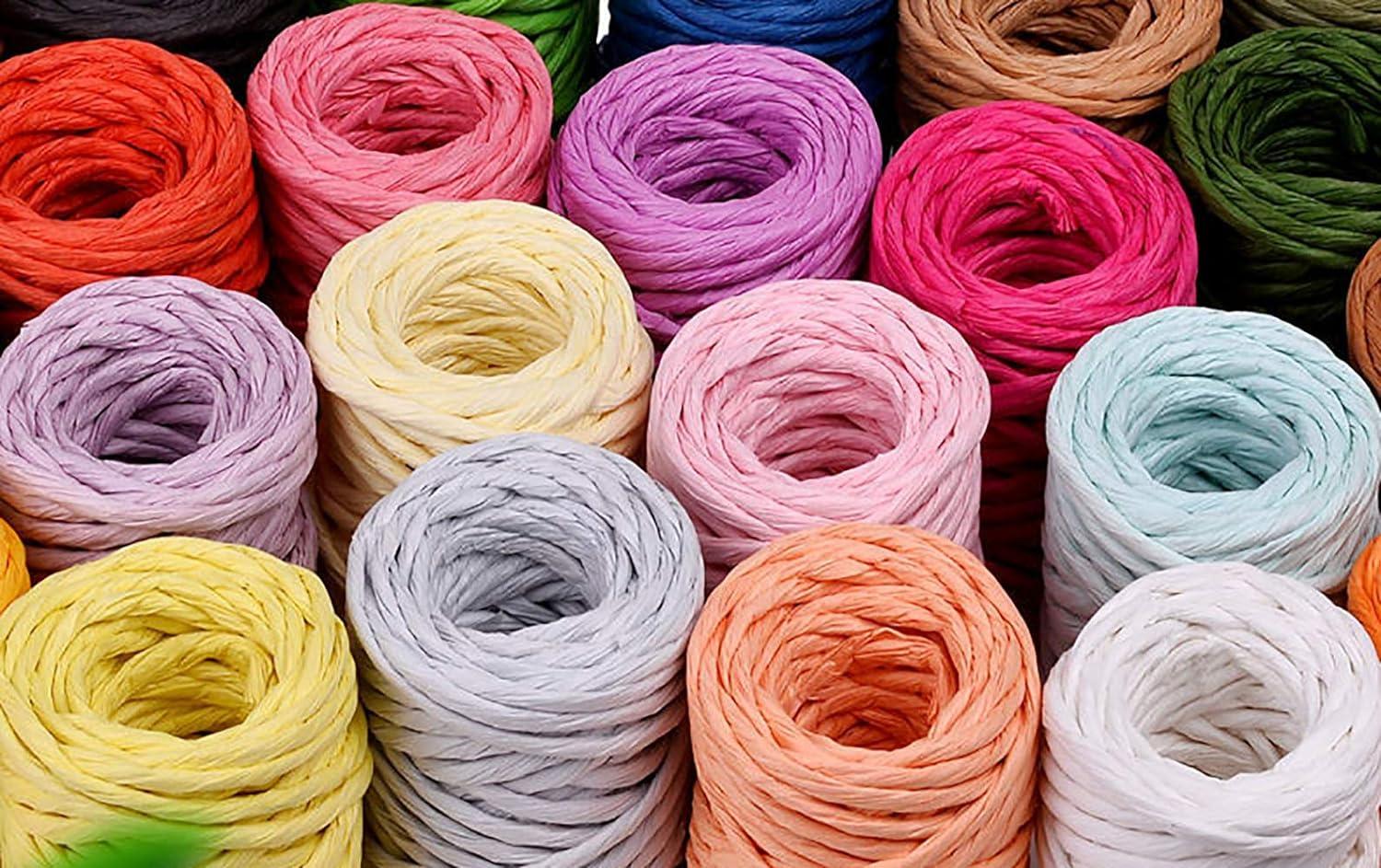 15.31Yard Raffia Stripes Paper String,Colorful Twisted Paper Craft  String/Cord/Rope for Wedding Party Decor Flower Wrapping Rustic Decor DIY  Making