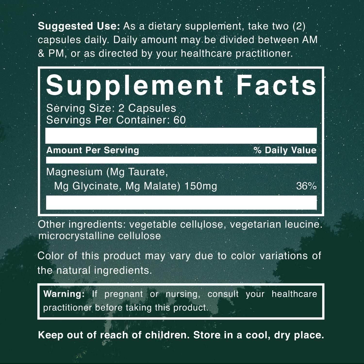 Natural Rhythm Triple Calm Magnesium 150 mg 120 Capsules Magnesium