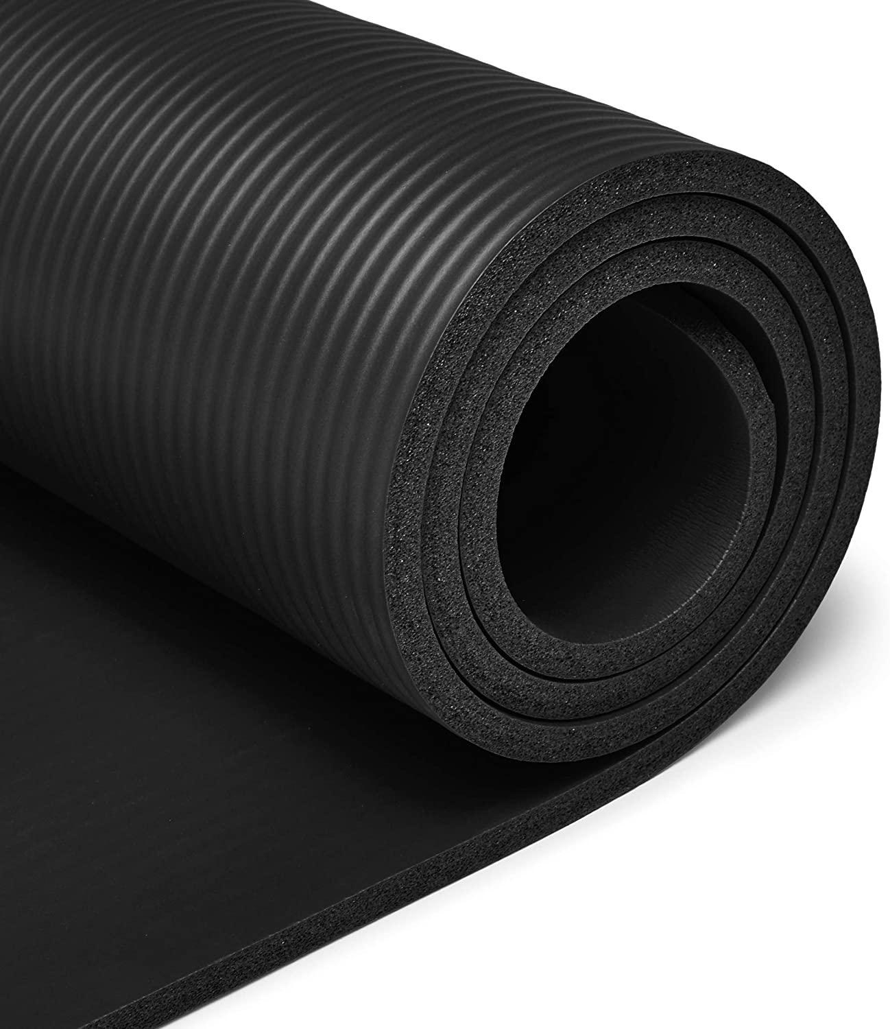 Amazon Basics 1/2Inch Extra Thick Exercise Yoga Mat Black Yoga Mat
