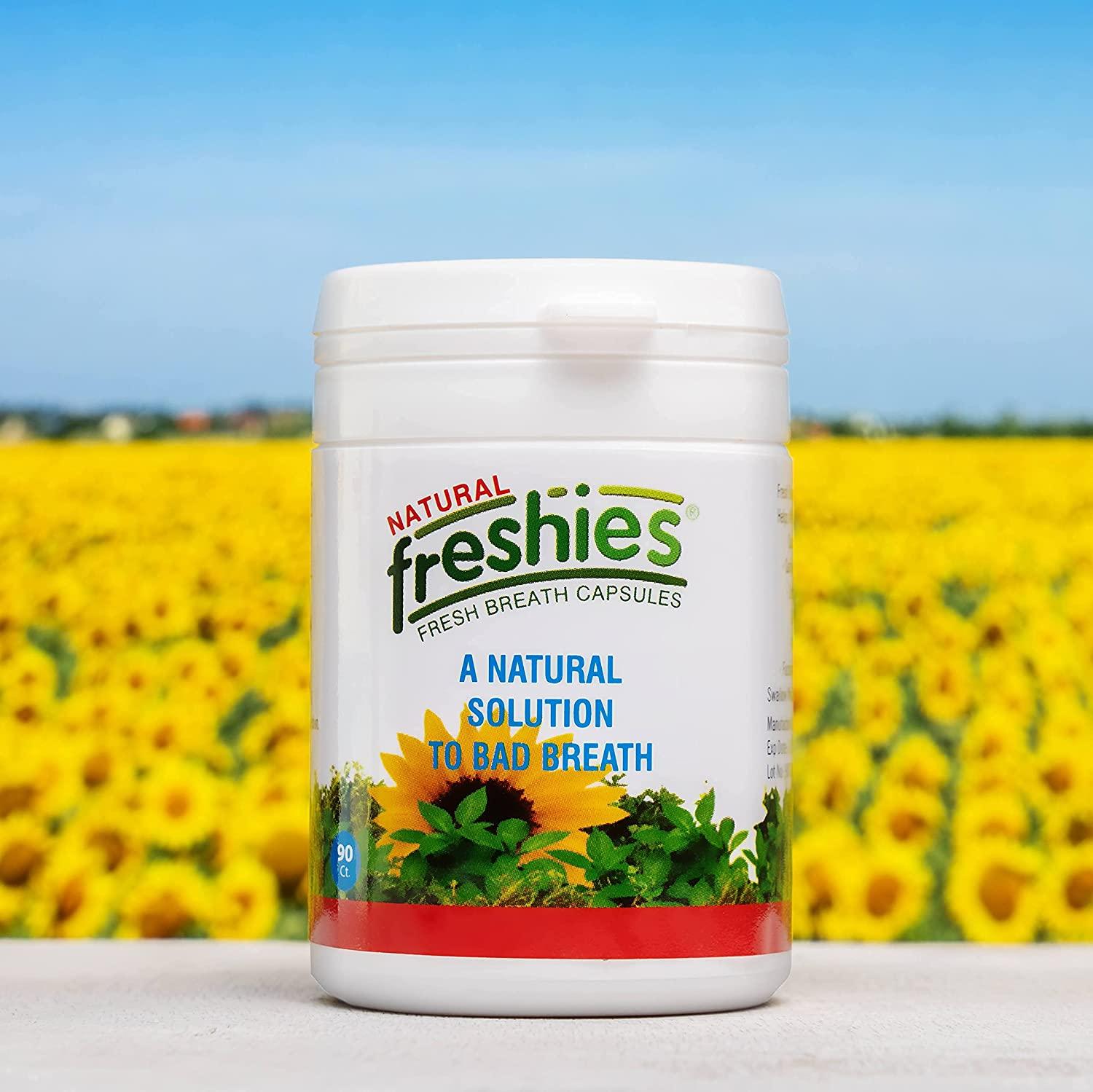Freshies Gel Capsules for Bad Breath Organic Peppermint and Parsley