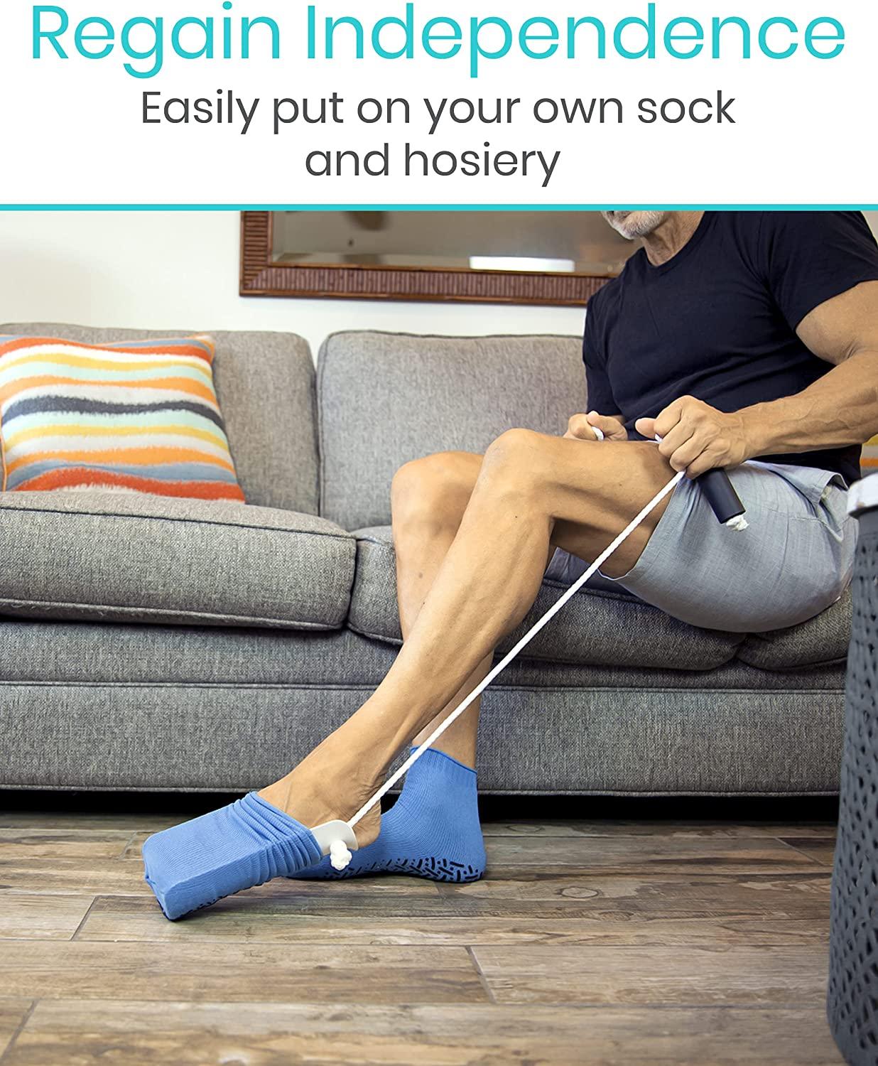 Vive Sock Aid Easy On/Off Stocking Slider for Elderly, Pregnant