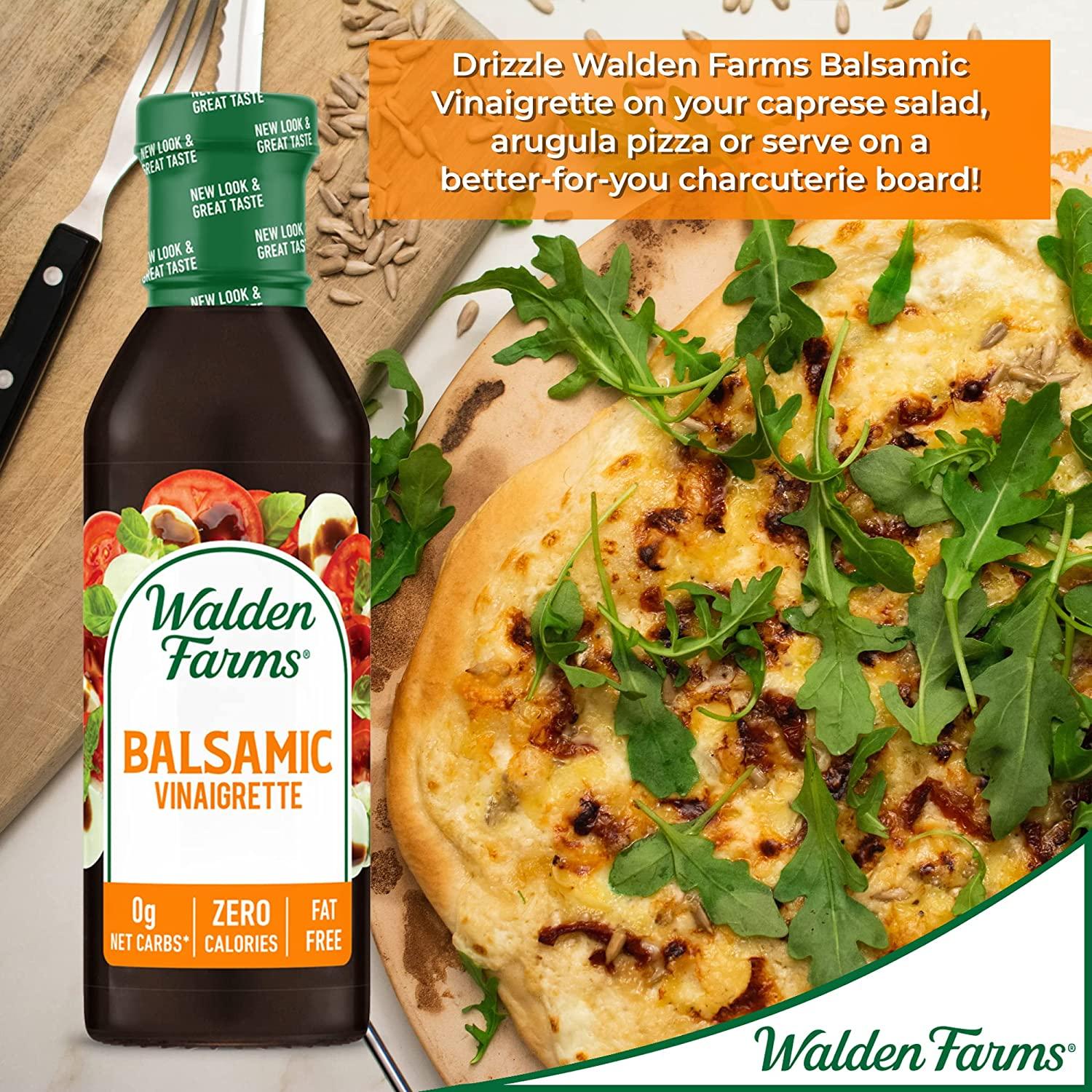 Walden Farms Balsamic Vinaigrette Dressing Fresh Sweet Salad and Pizza Topping Sugar Free 0g Net