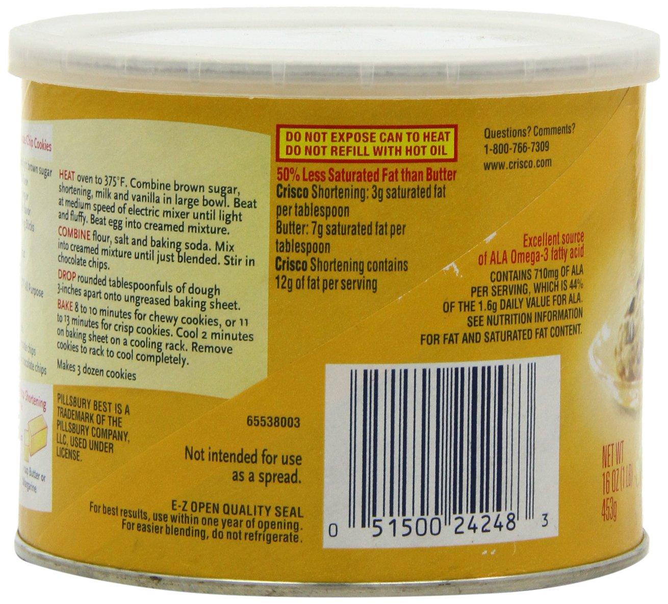 Crisco Butter Flavor All Vegetable Shortening, 16 Ounce Butter Flavor